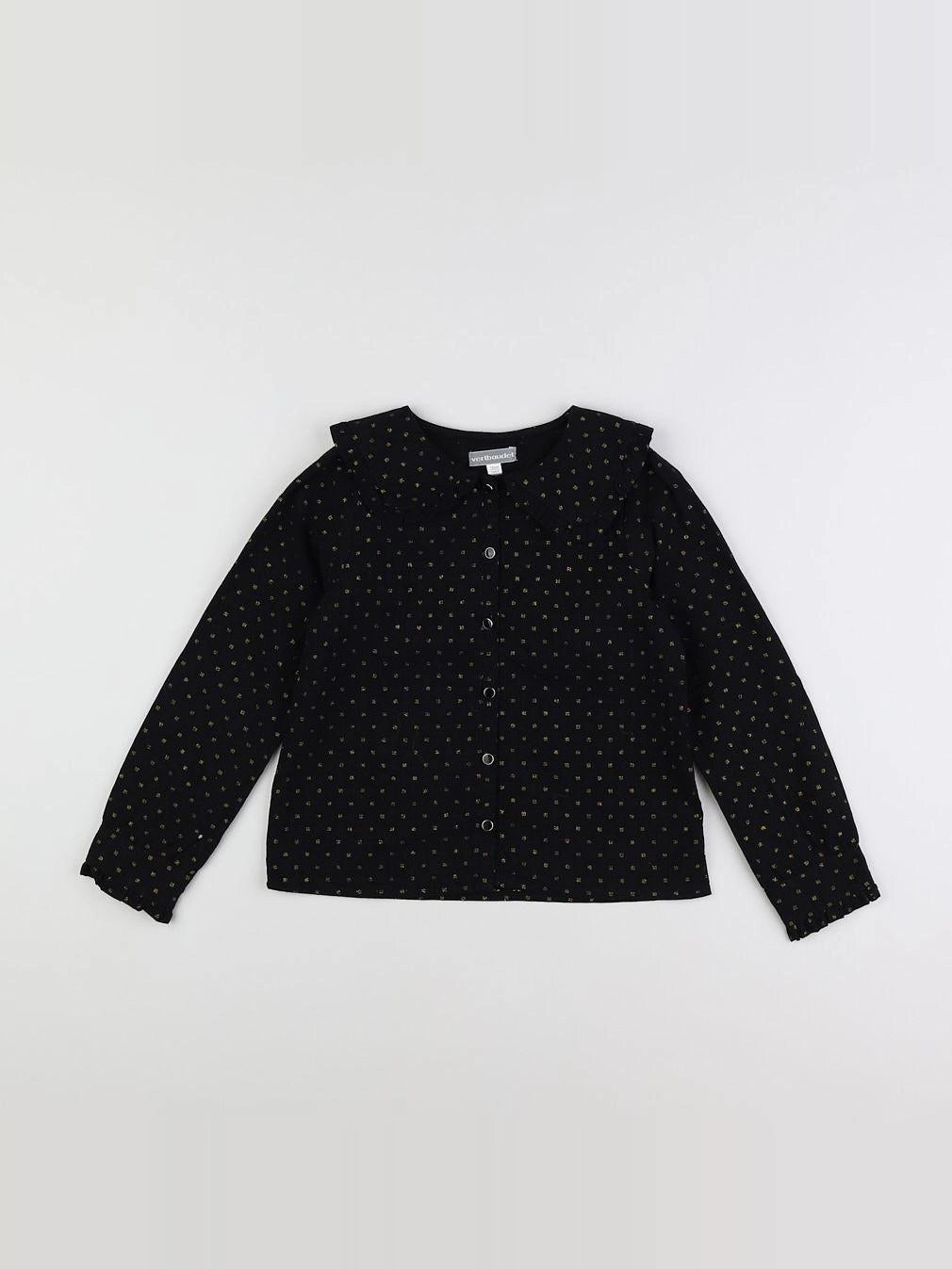 Vertbaudet - blouse noir, or - 7 ans