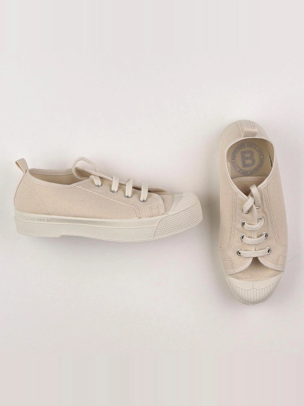 Bensimon - tennis à scratch/ lacets beige - pointure 33