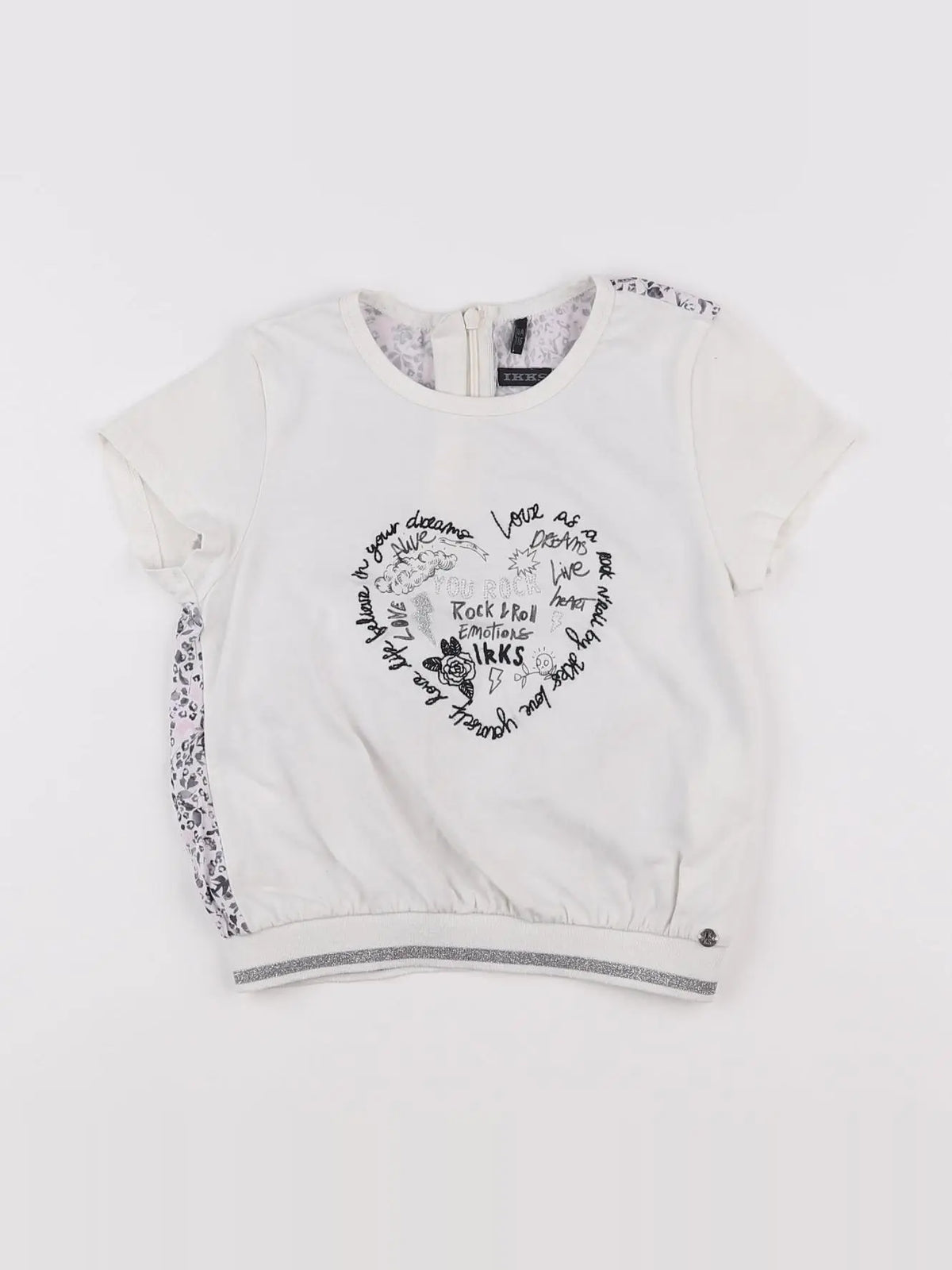 IKKS - tee-shirt imprimé au dos blanc, argent - 6 ans