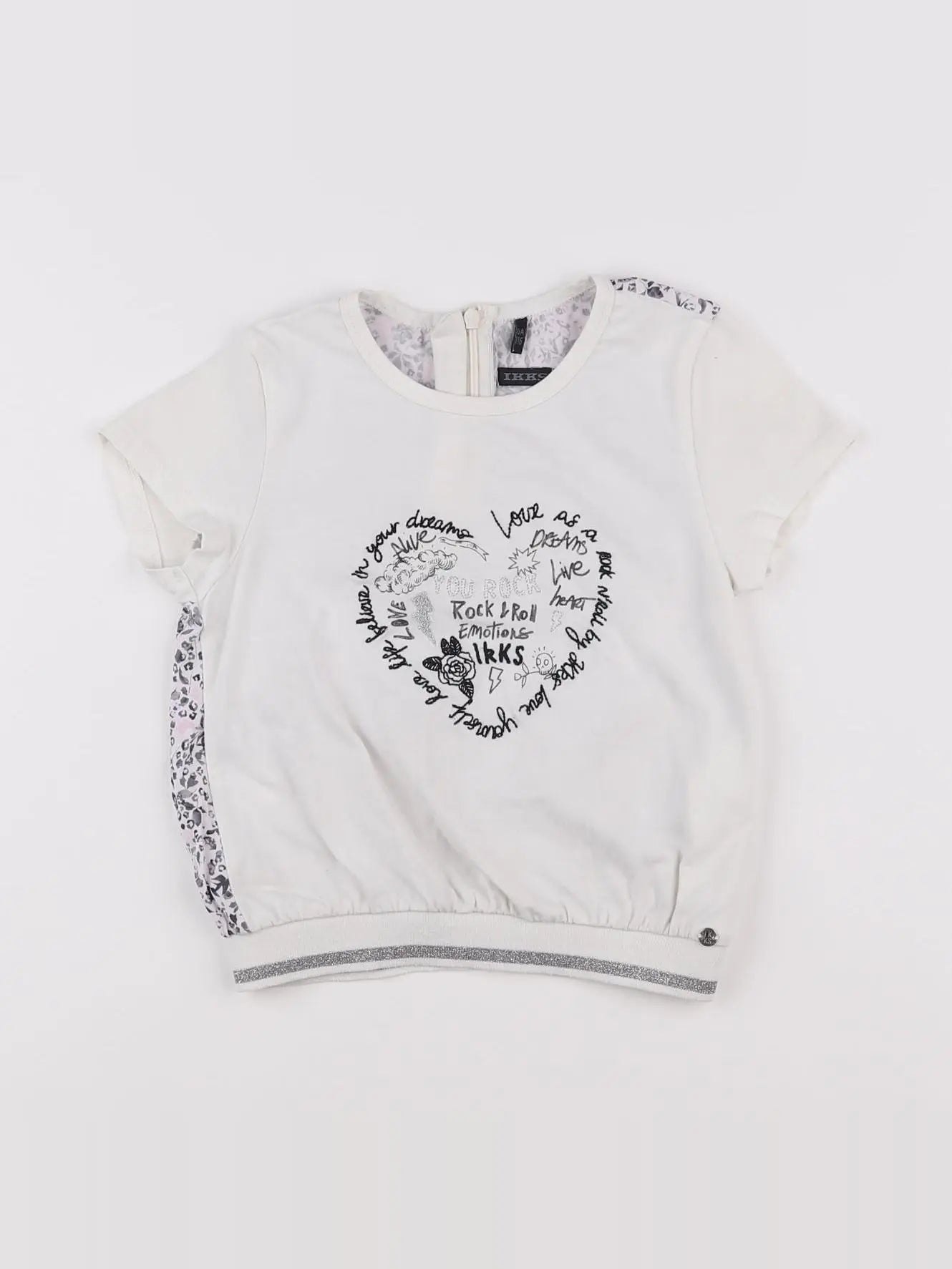 IKKS - tee-shirt imprimé au dos blanc, argent - 6 ans