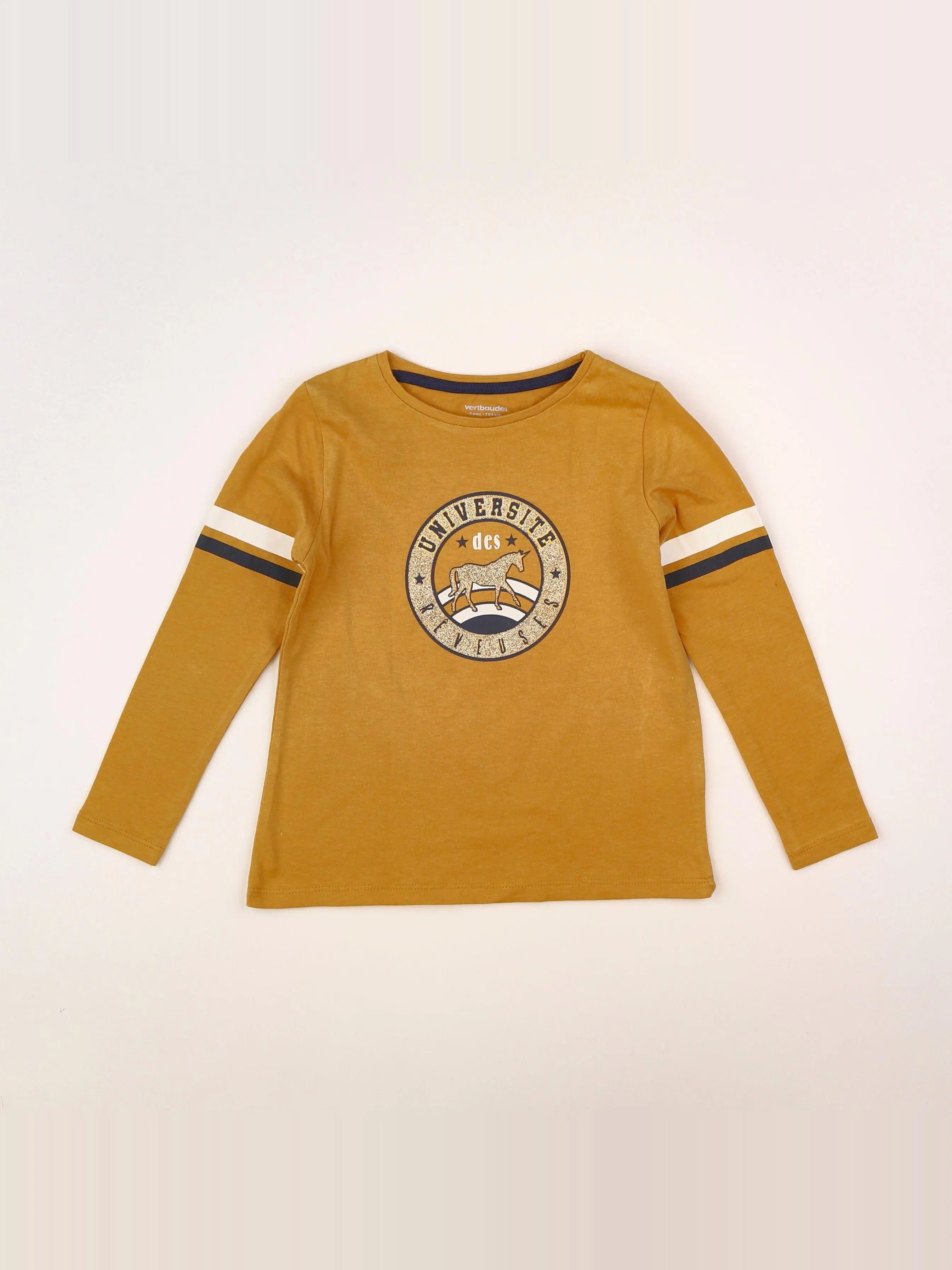 Vertbaudet - tee-shirt jaune - 4 ans