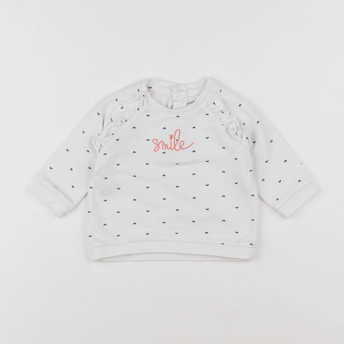 Vertbaudet - sweat blanc - 3 mois