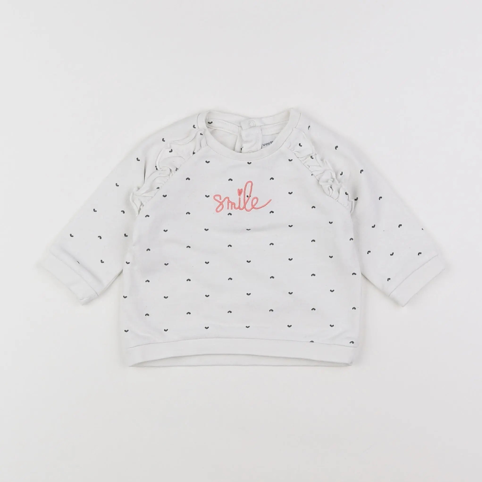 Vertbaudet - sweat blanc - 3 mois