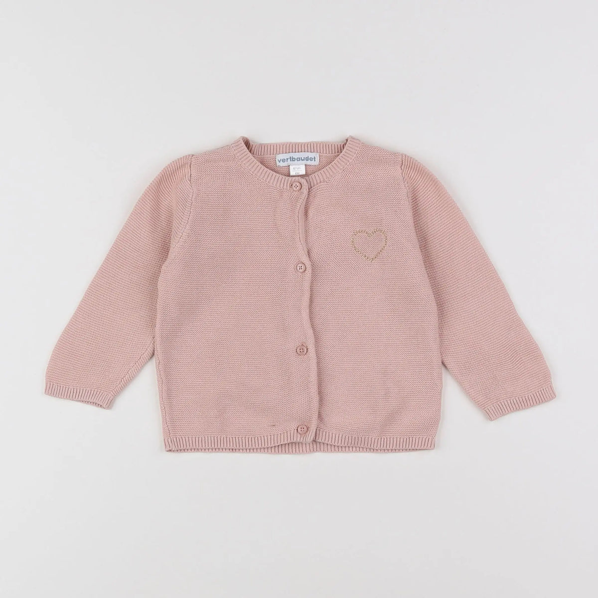 Vertbaudet - gilet rose, or - 6 mois