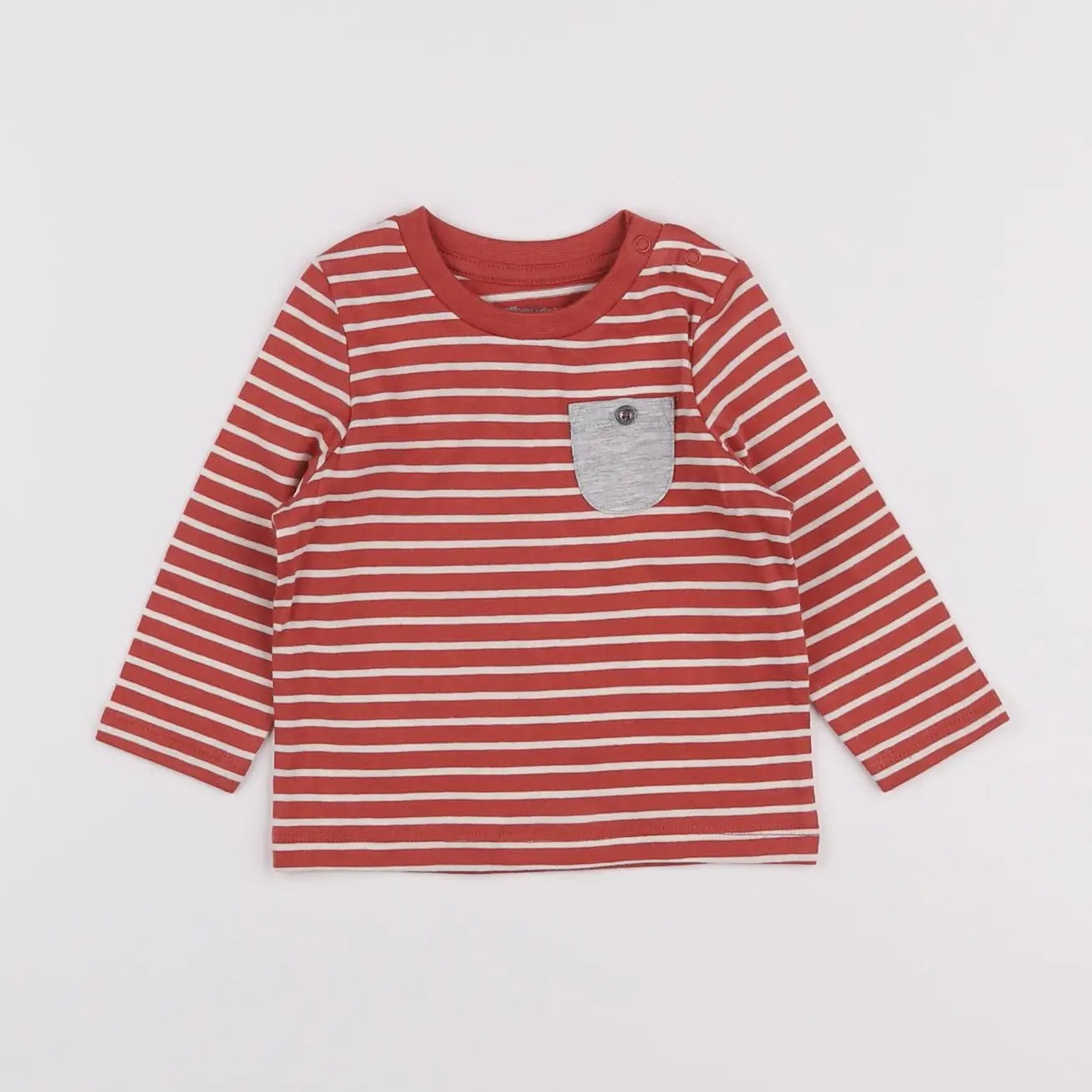Vertbaudet - tee-shirt rouge - 6 mois