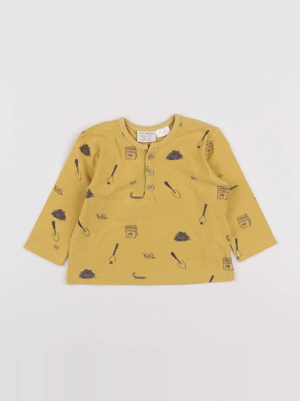 Zara - tee-shirt jaune - 3/6 mois
