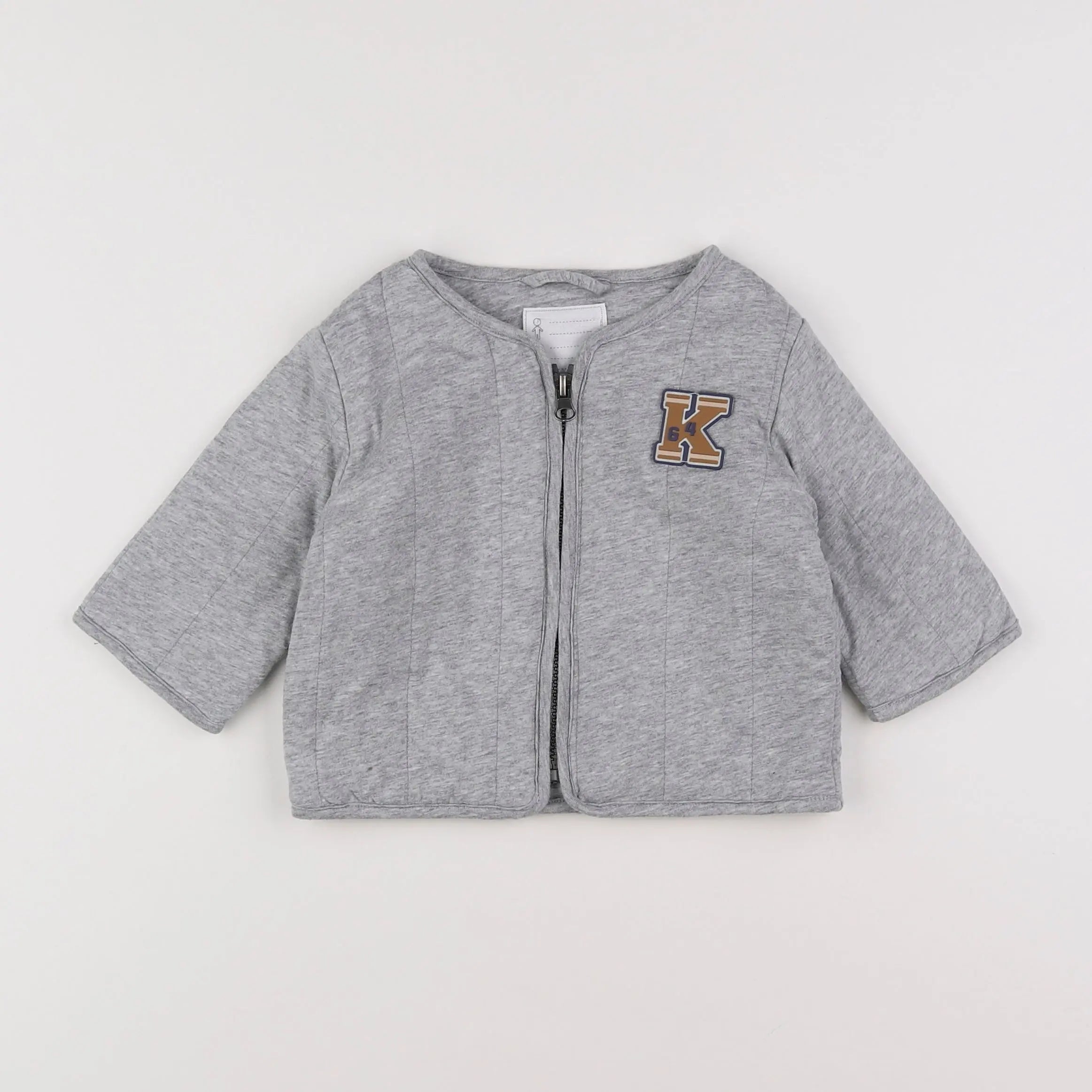 Vertbaudet - veste gris - 9 mois