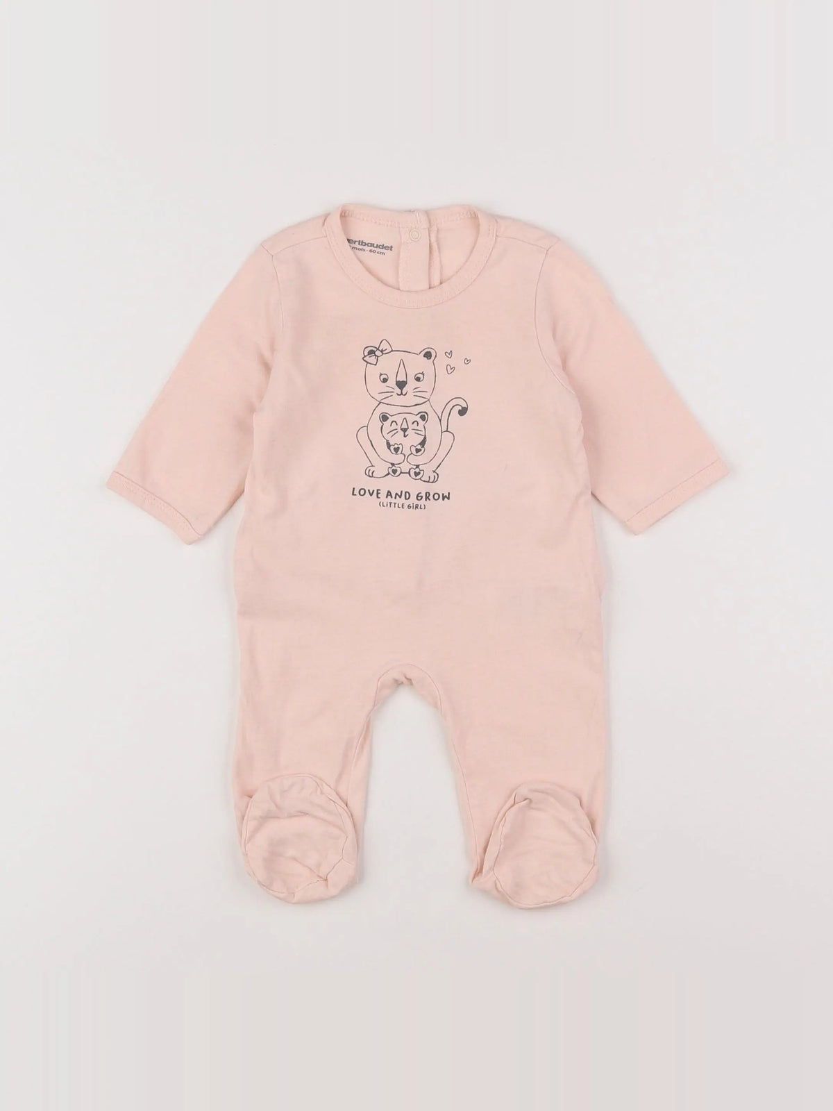 Vertbaudet - pyjama coton rose - 6 mois