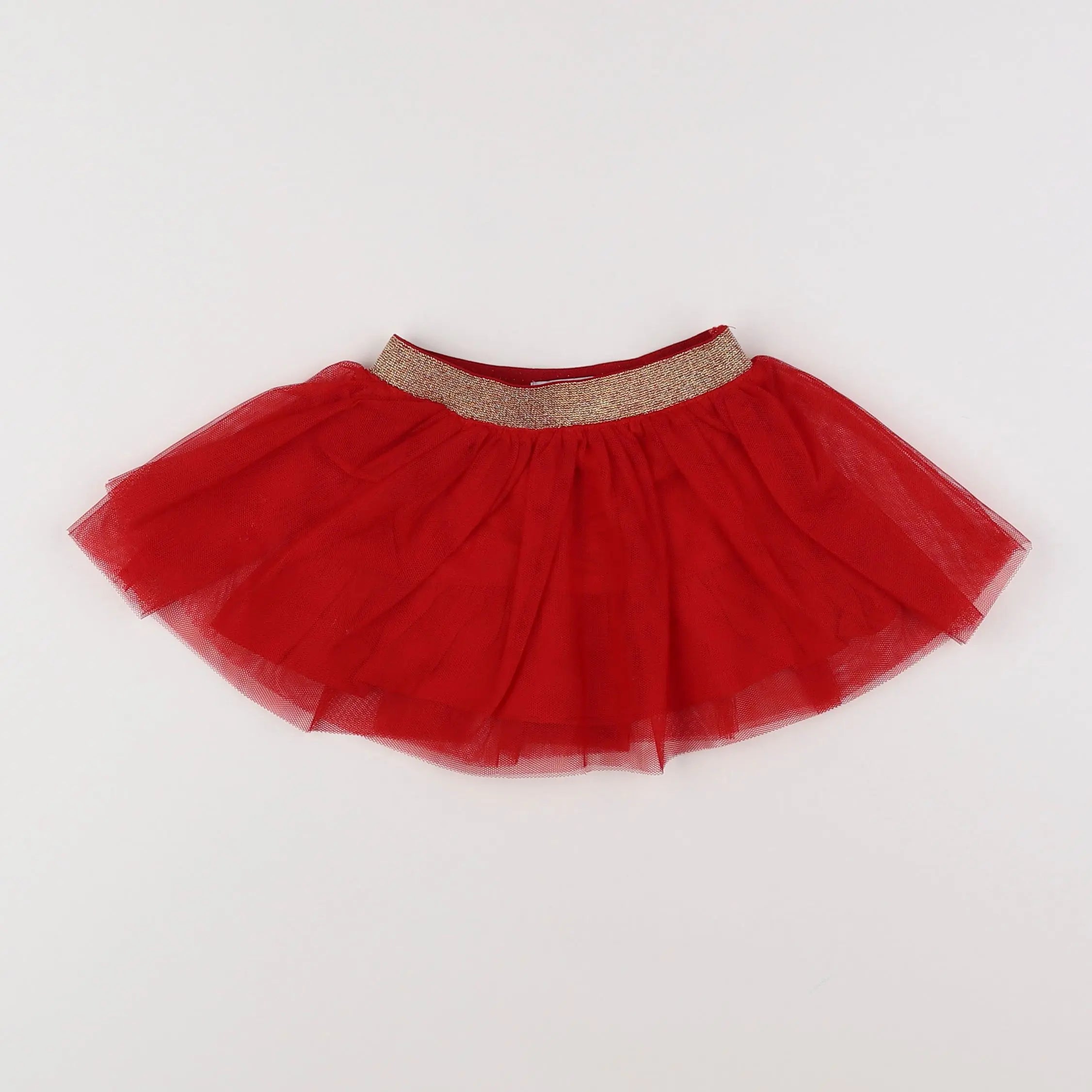 Vertbaudet - jupe rouge - 9 mois