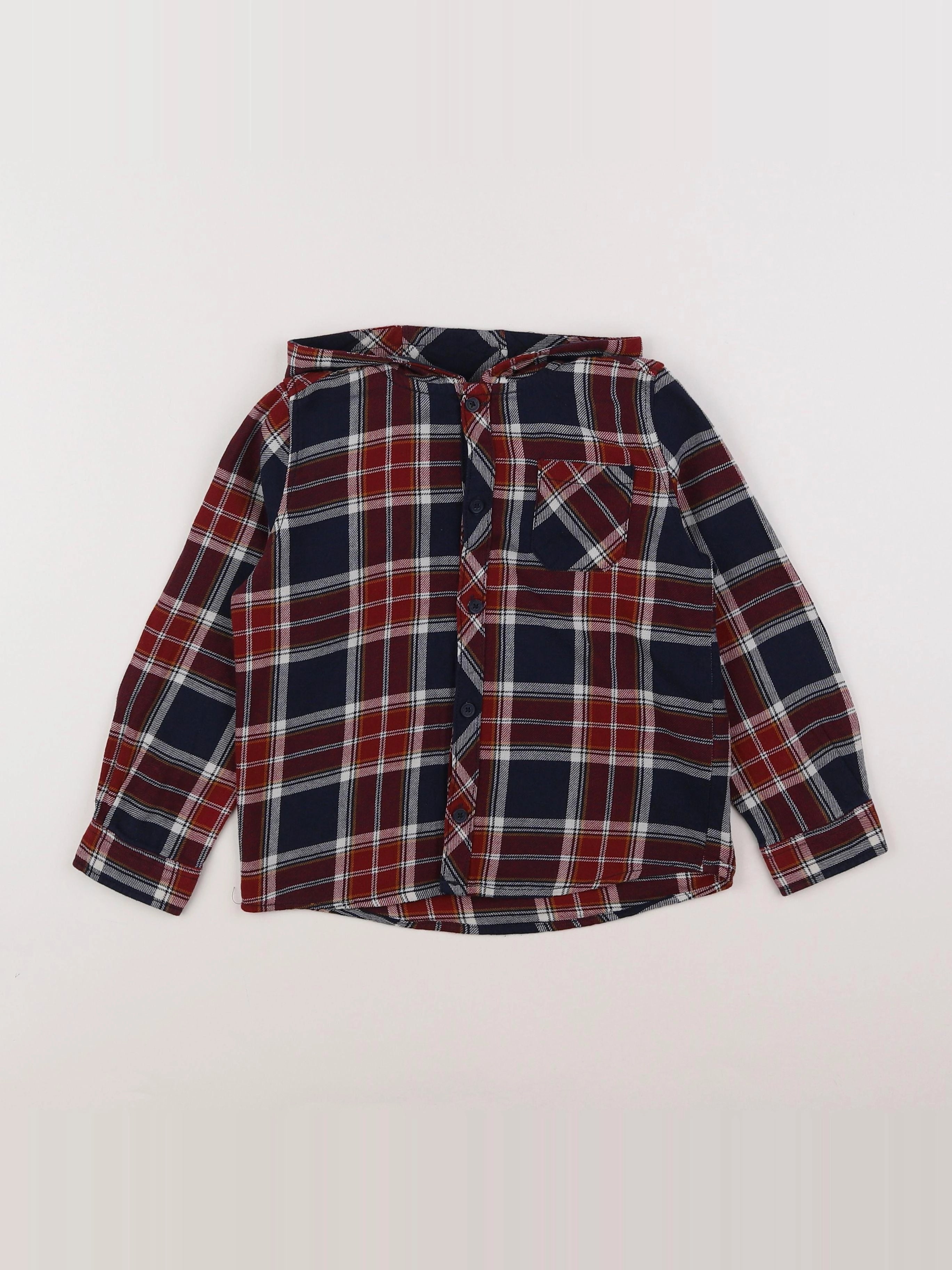 Tape à l'oeil - chemise bleu, rouge - 4 ans