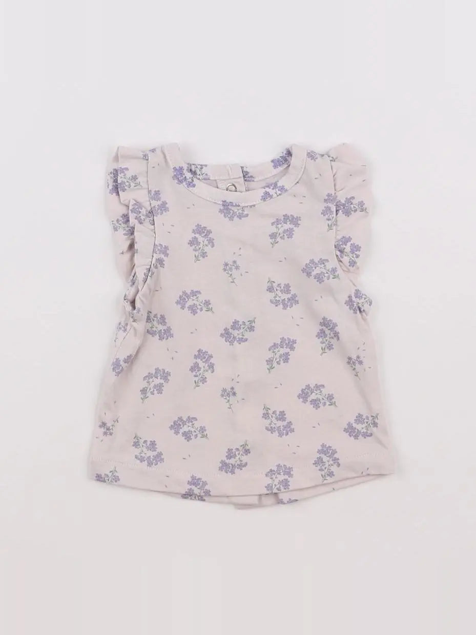 Vertbaudet - tee-shirt violet - 1 mois