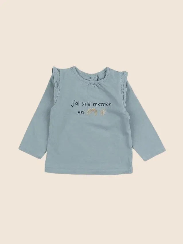 Vertbaudet - tee-shirt bleu - 12 mois