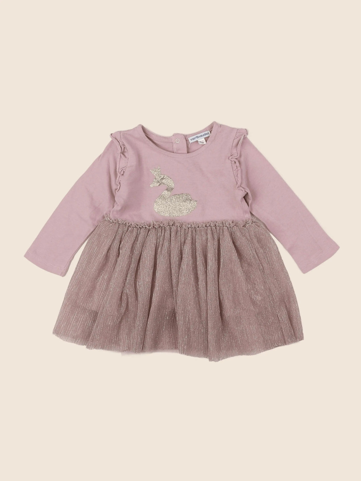 Vertbaudet - robe or, rose - 18 mois