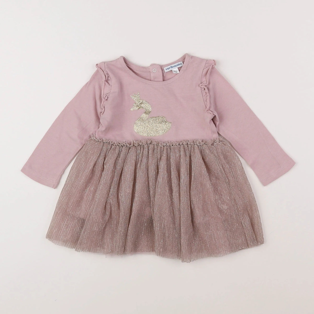 Vertbaudet - robe or, rose - 18 mois
