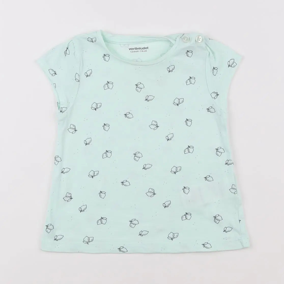 Vertbaudet - tee-shirt vert - 12 mois