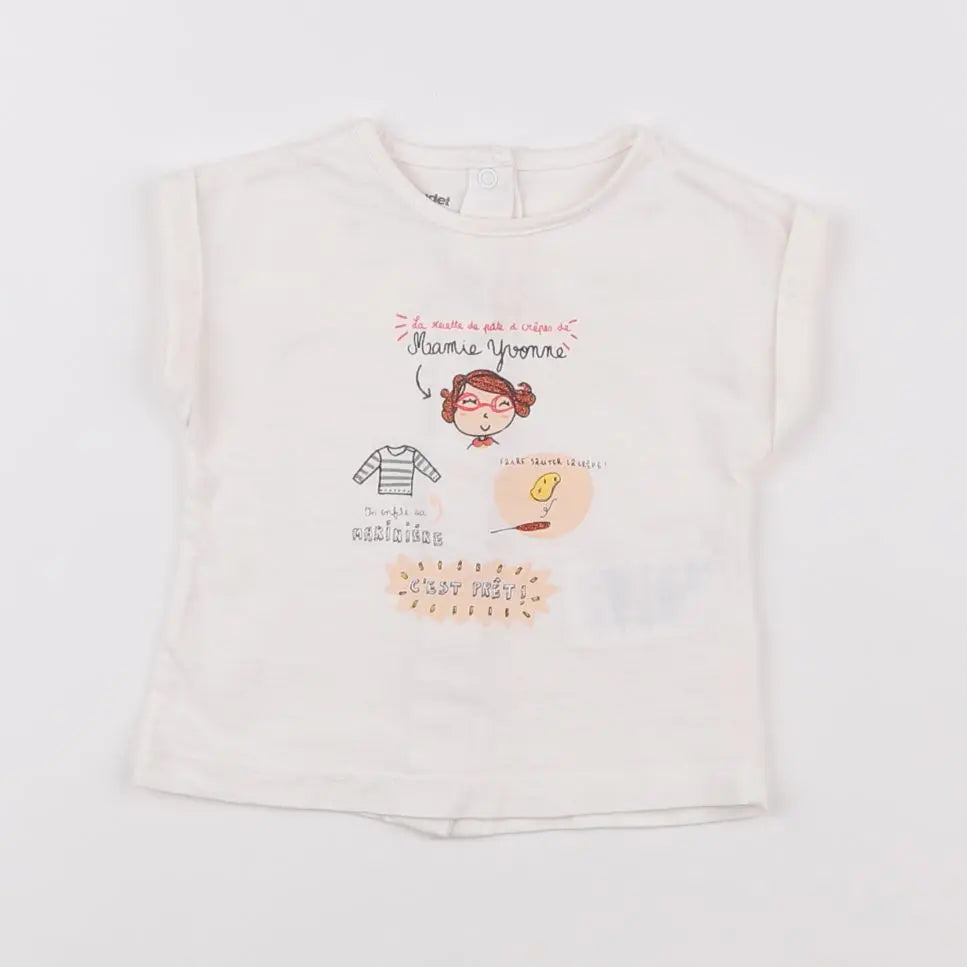 Vertbaudet - tee-shirt blanc - 3 mois