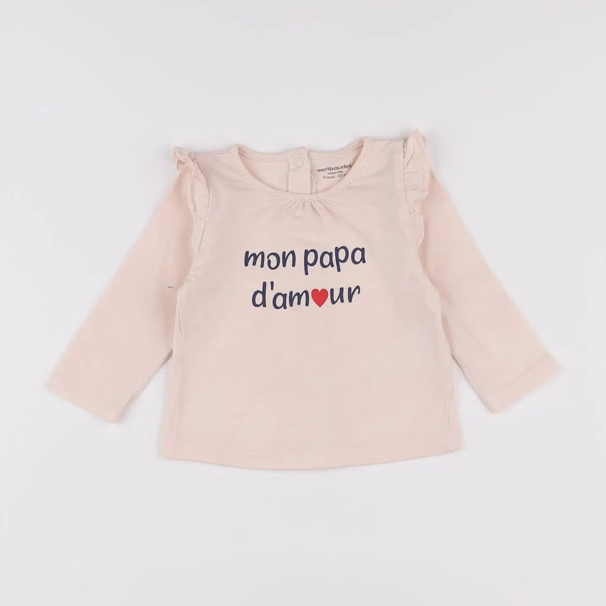 Vertbaudet - tee-shirt rose - 6 mois