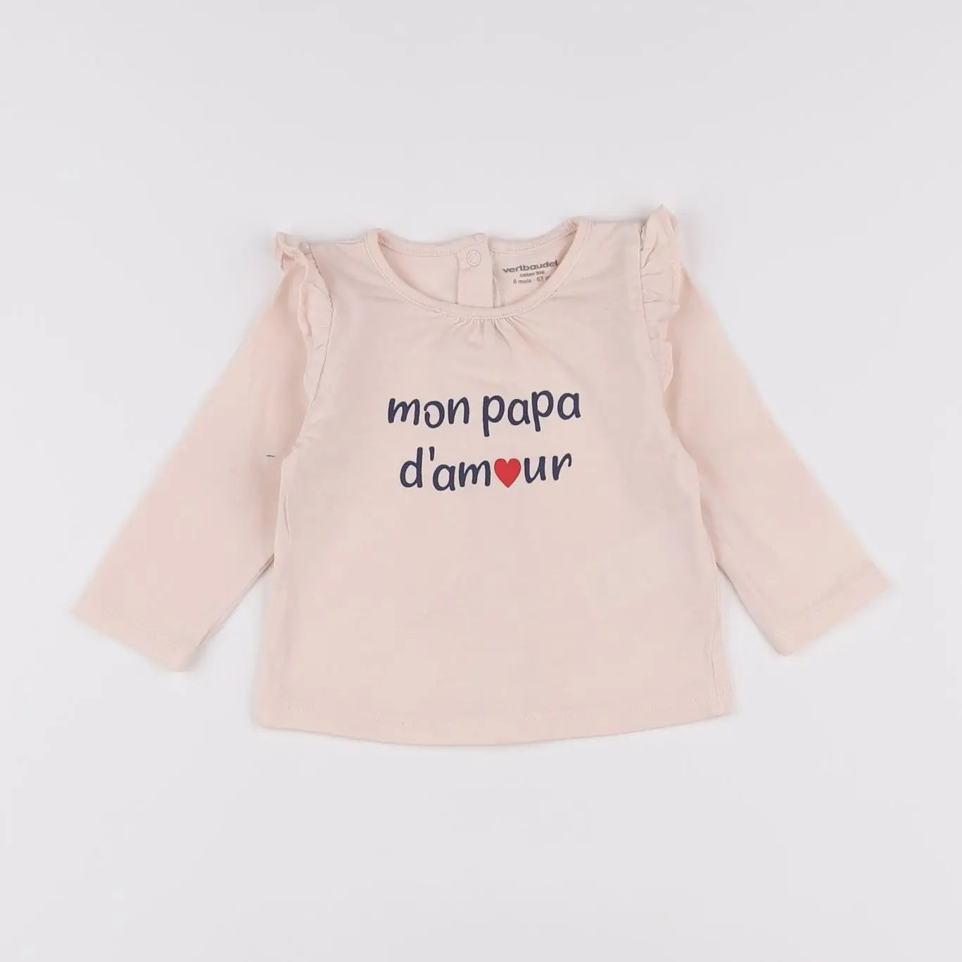 Vertbaudet - tee-shirt rose - 6 mois