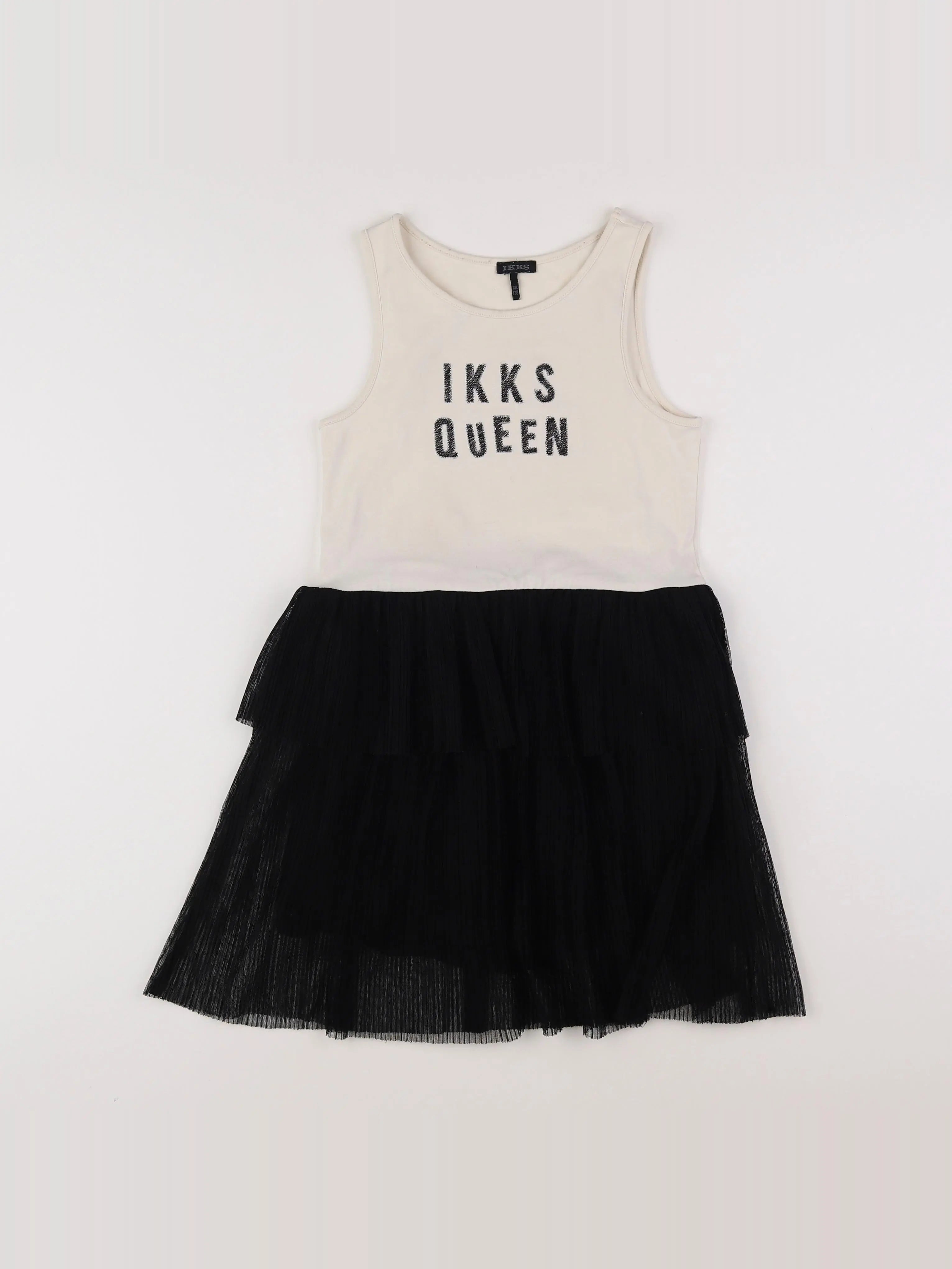 IKKS - robe blanc, noir - 8 ans