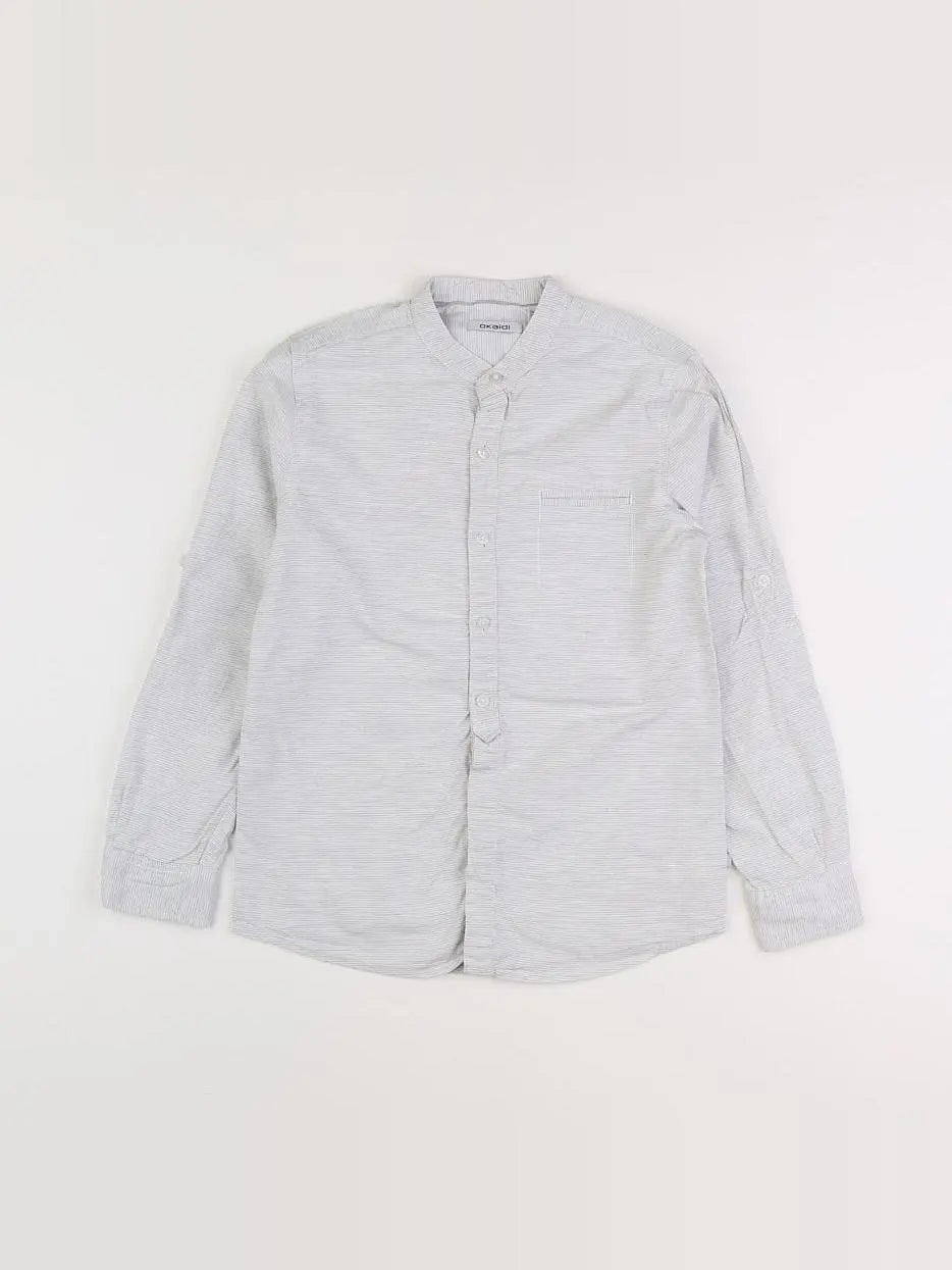 Okaidi - chemise blanc, gris - 10 ans