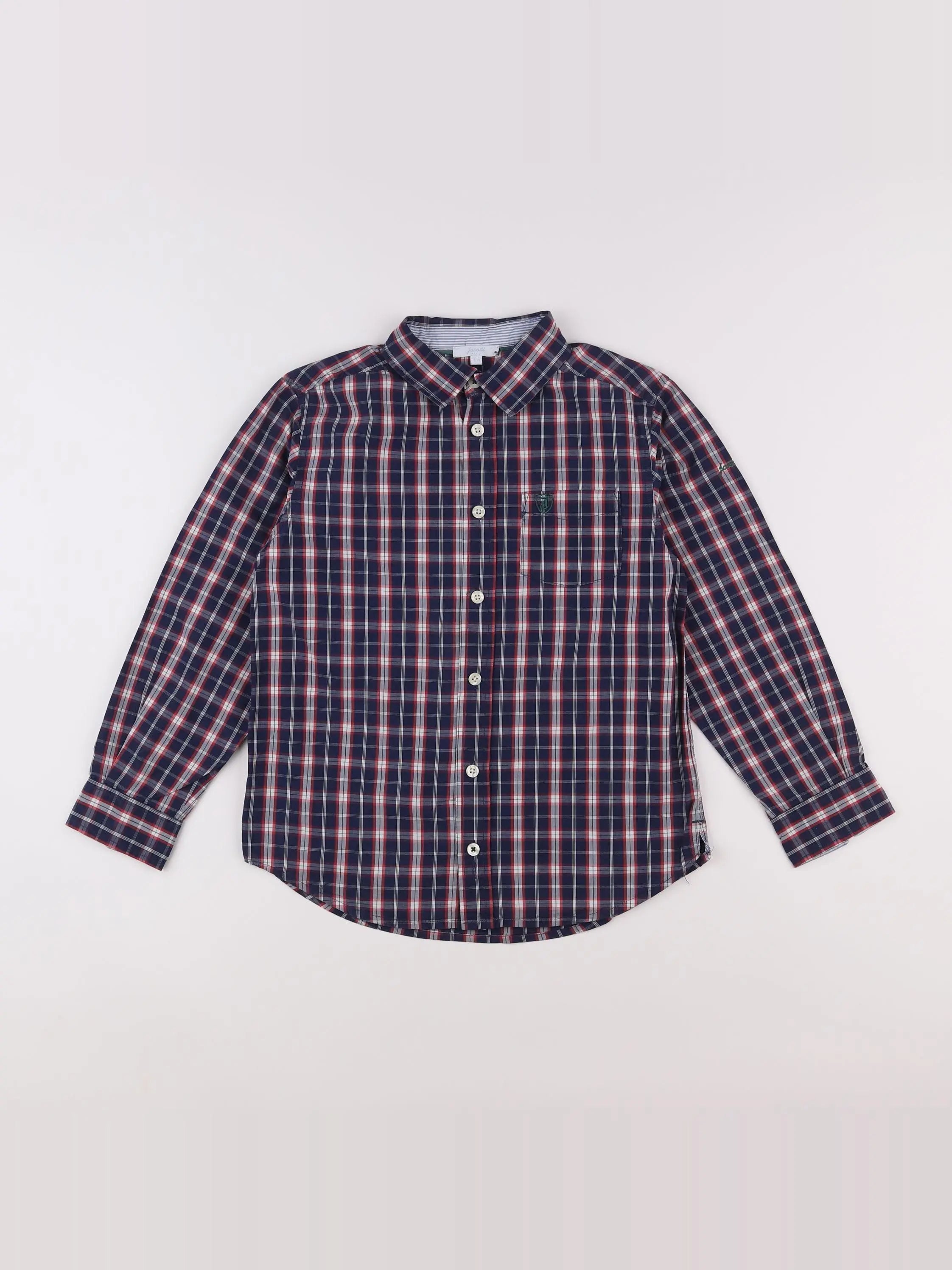 Jacadi - chemise bleu, rouge - 10 ans