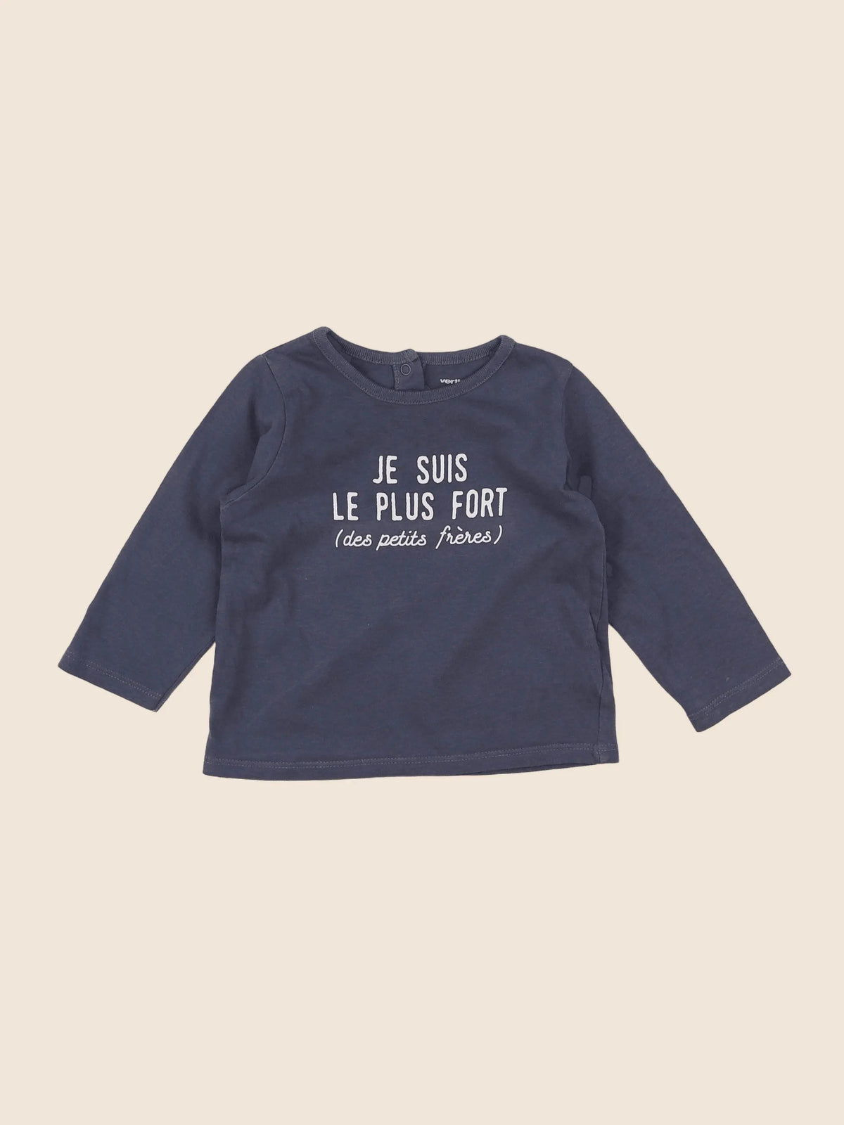 Vertbaudet - tee-shirt bleu - 12 mois