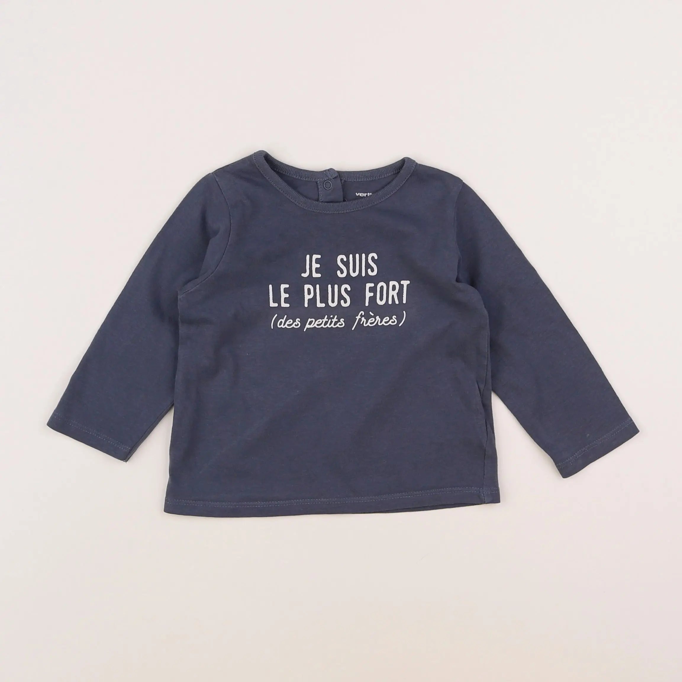 Vertbaudet - tee-shirt bleu - 12 mois