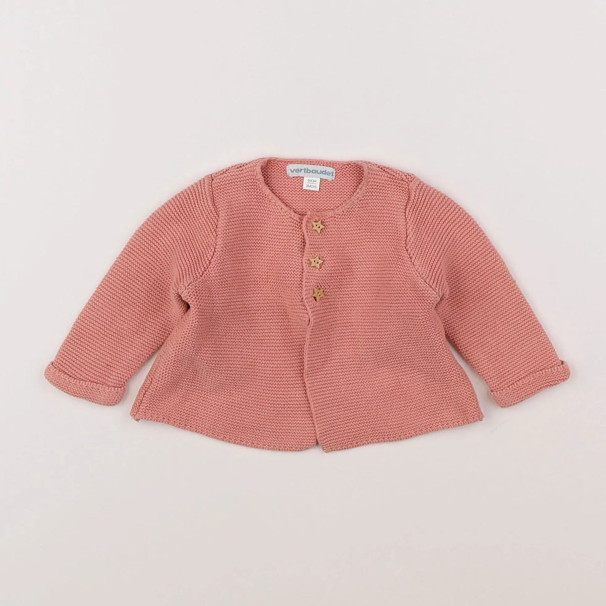 Vertbaudet - gilet rose - 3 mois