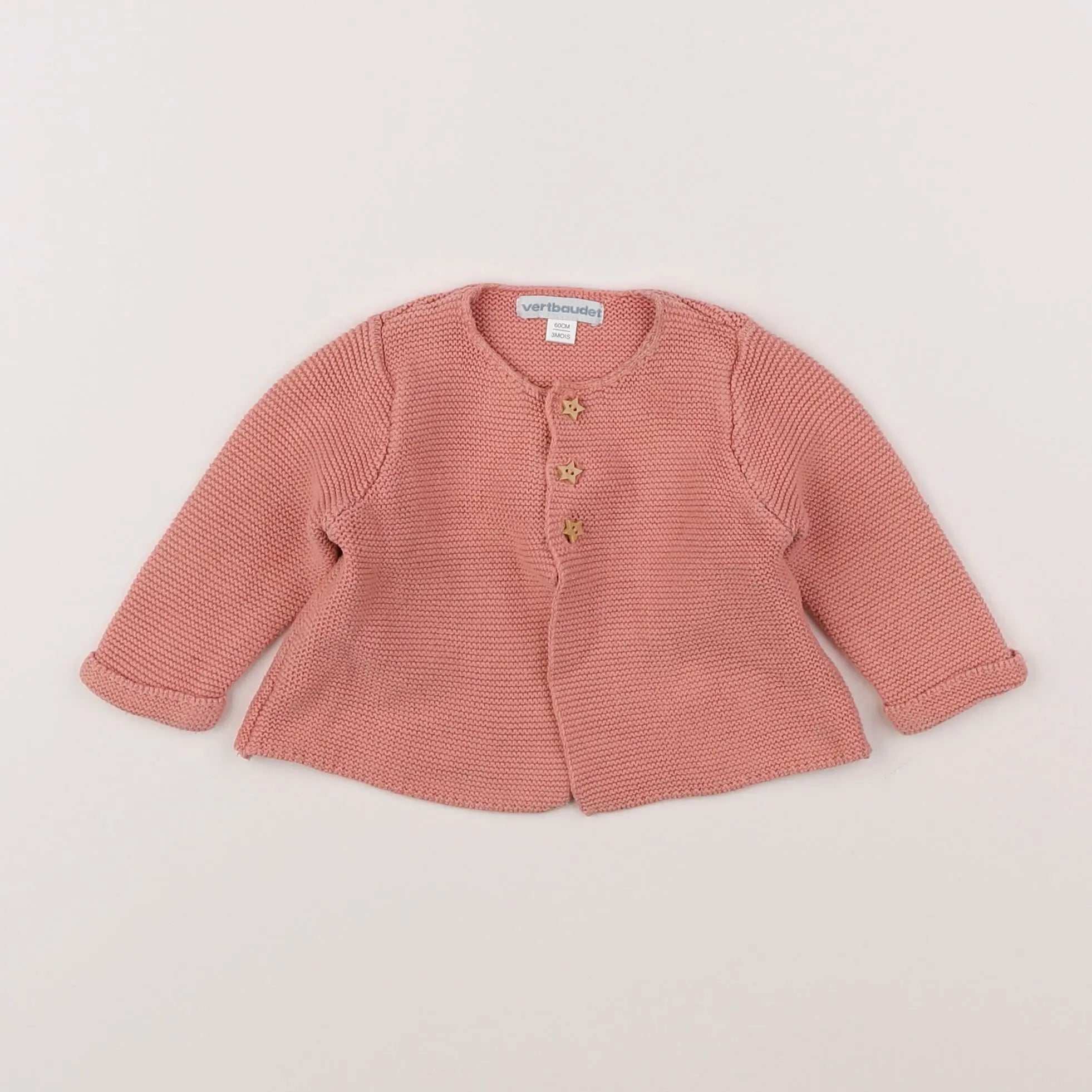 Vertbaudet - gilet rose - 3 mois