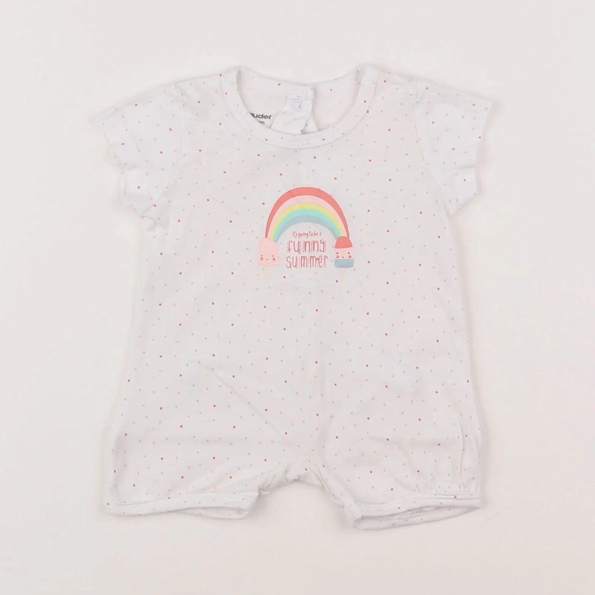 Vertbaudet - pyjama coton blanc, multicolore - 1 mois
