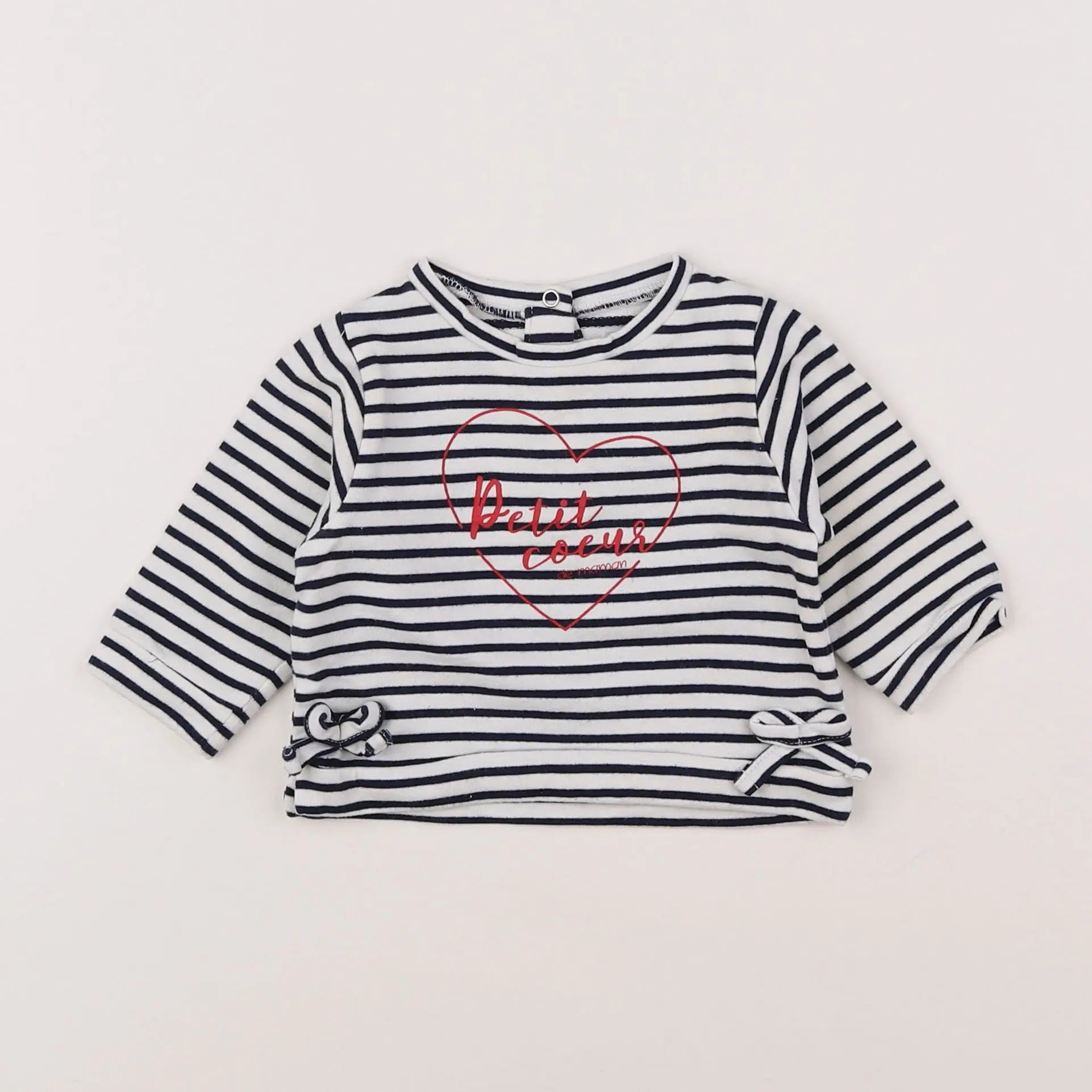 Vertbaudet - sweat bleu, blanc - 3 mois
