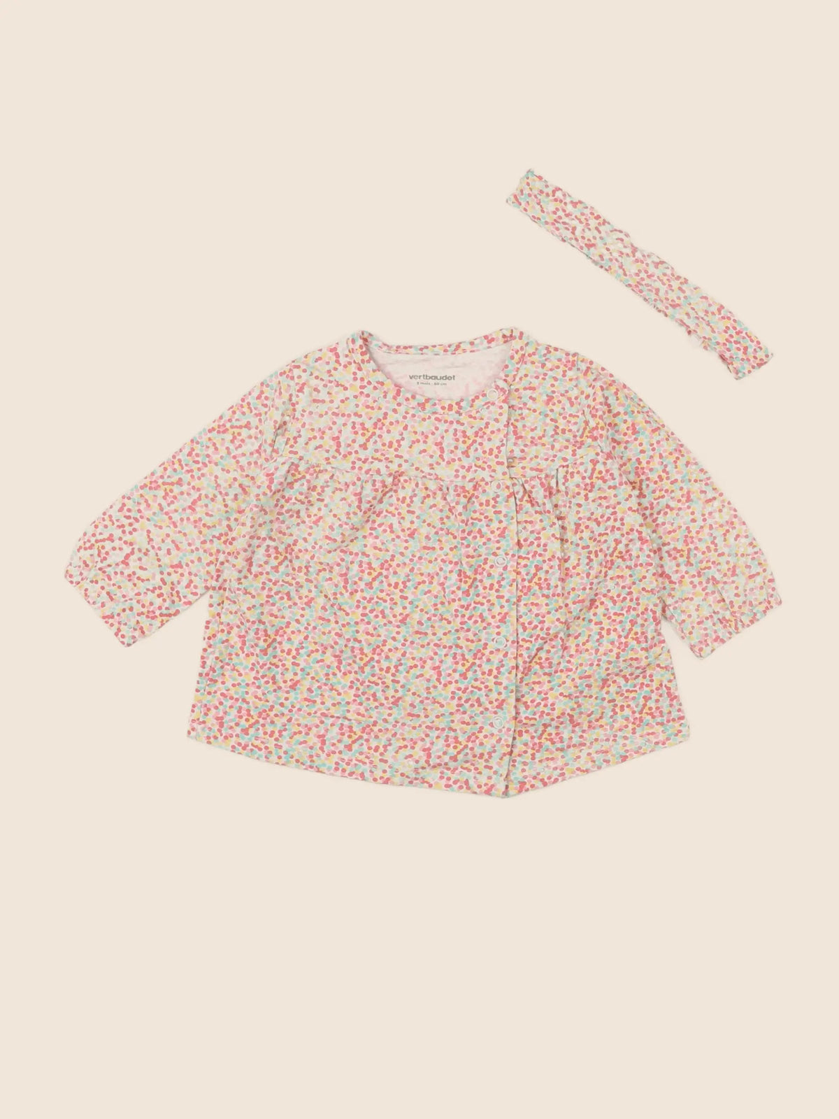 Vertbaudet - tee-shirt multicolore - 3 mois
