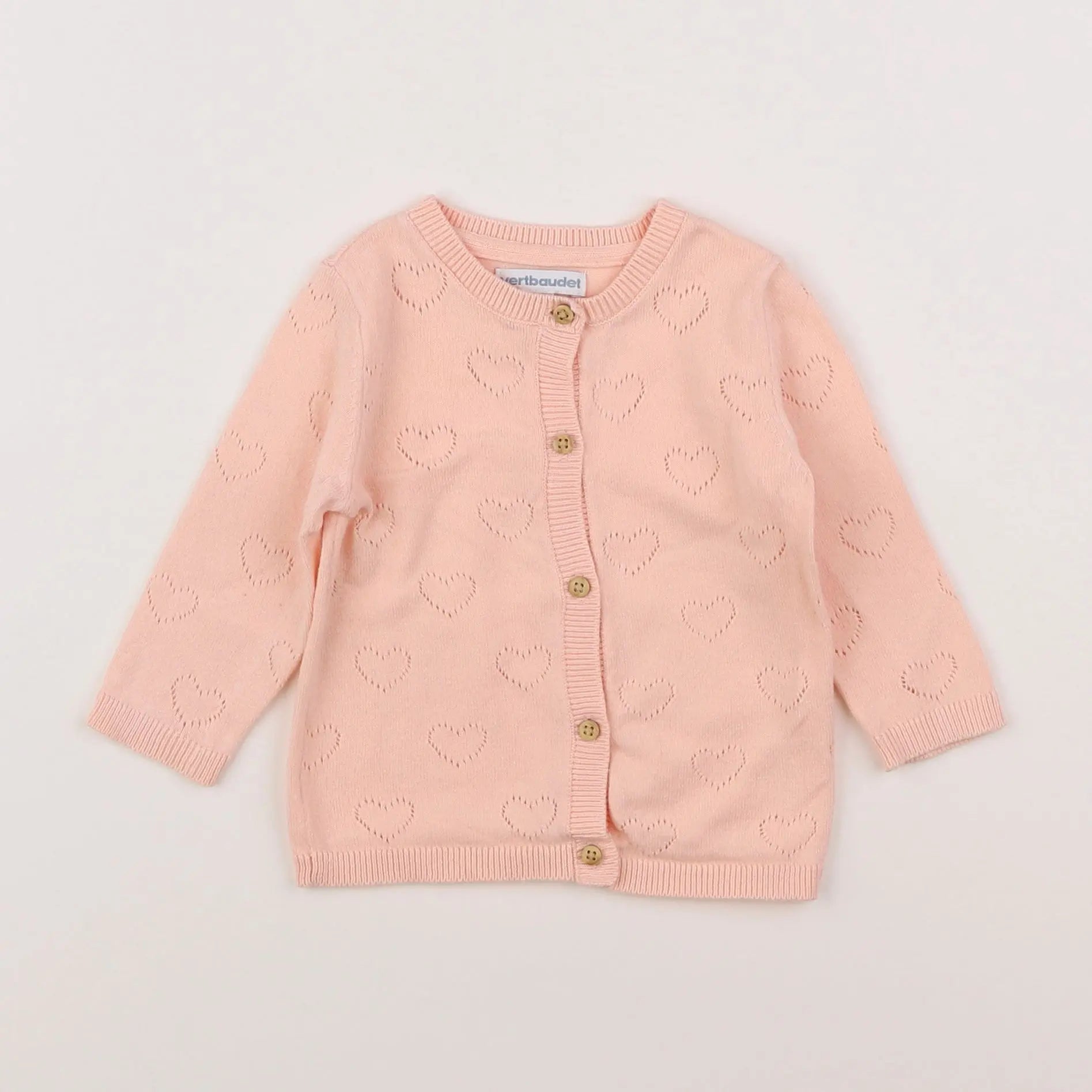 Vertbaudet - gilet rose - 6 mois