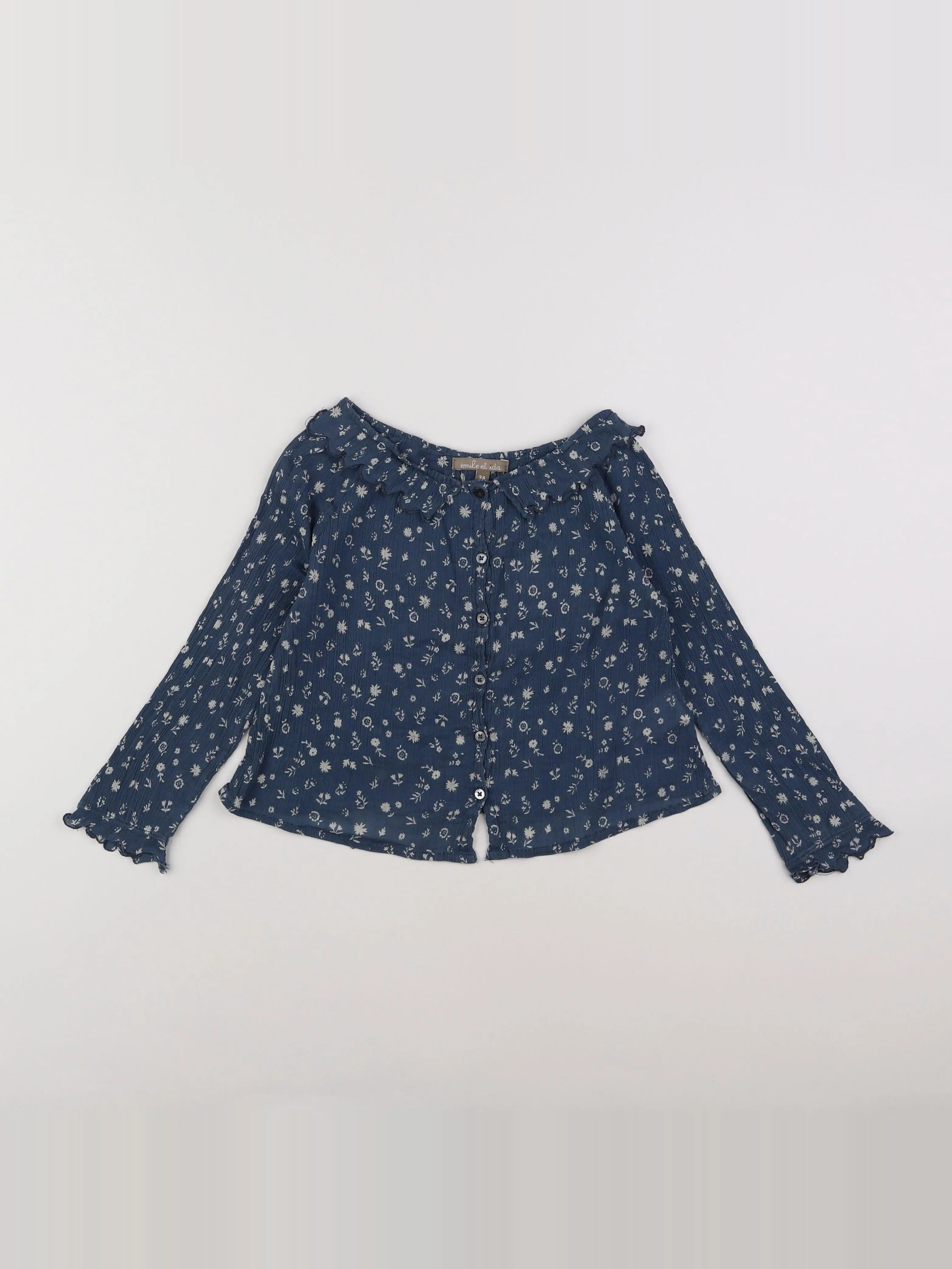 Emile et Ida - blouse bleu - 3 ans