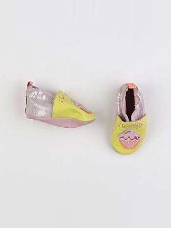 Robeez - chaussons jaune, argent - pointure 15/16/17