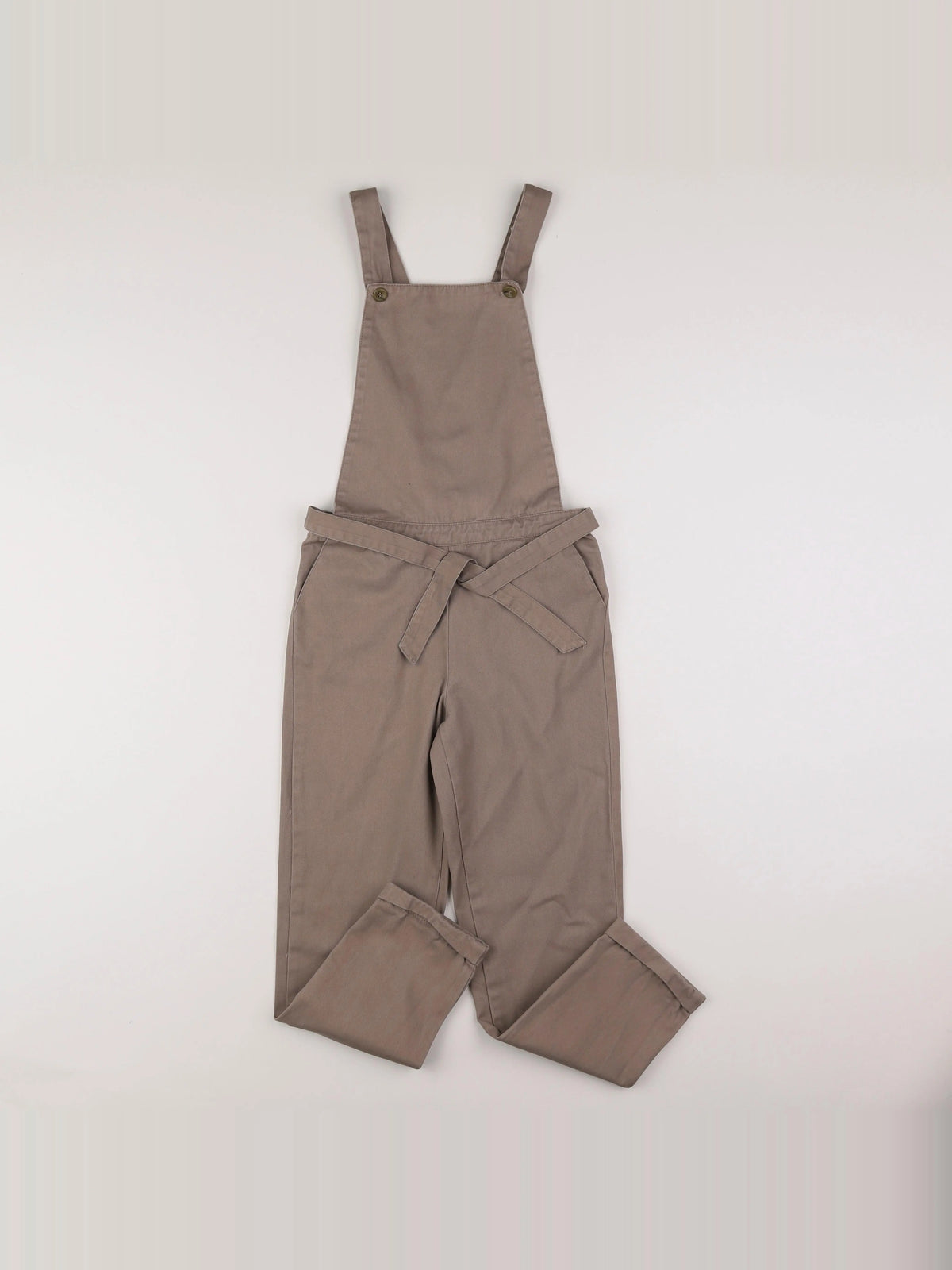 Bonnet à Pompon - salopette marron - 10 ans