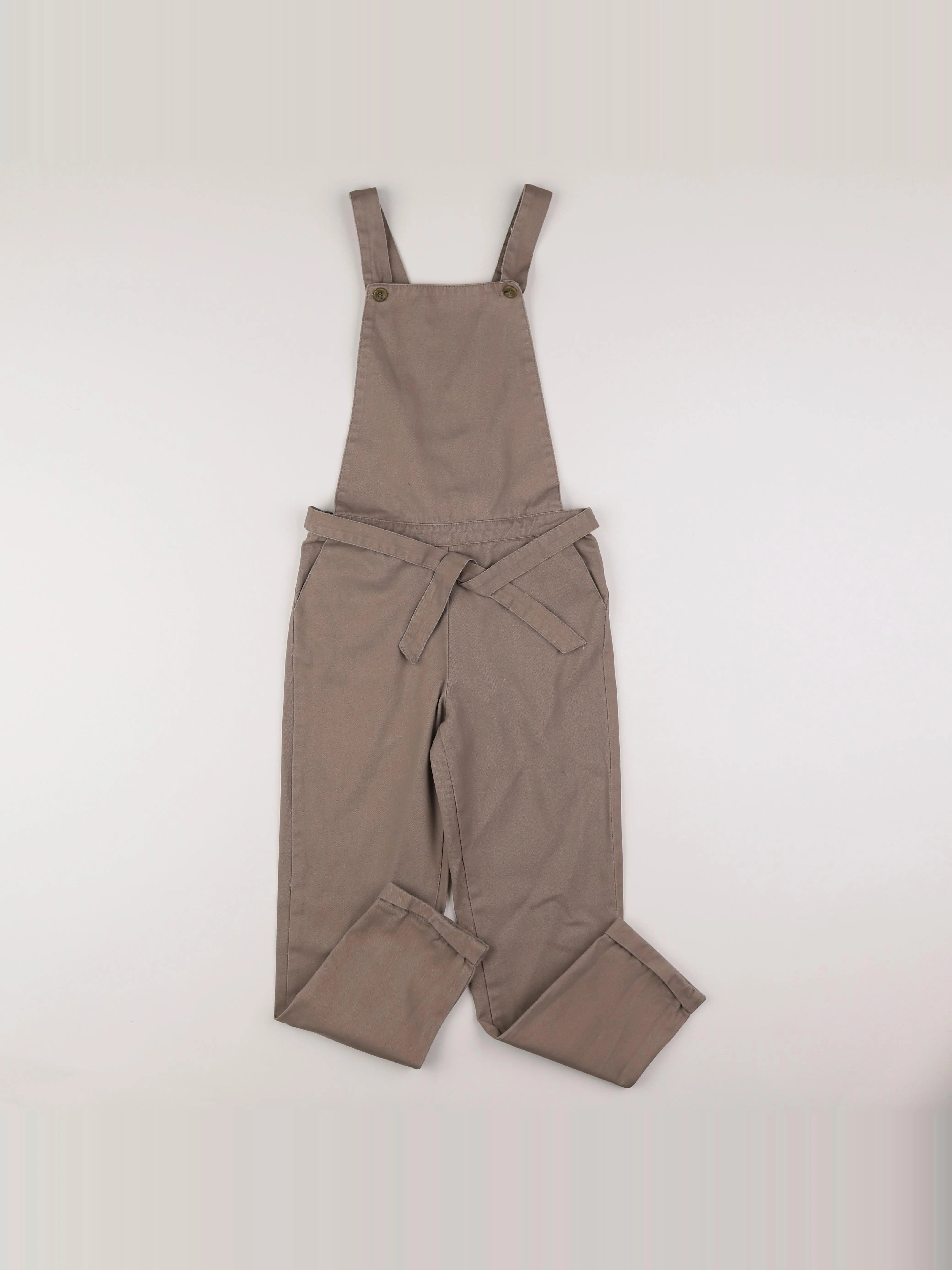 Bonnet à Pompon - salopette marron - 10 ans