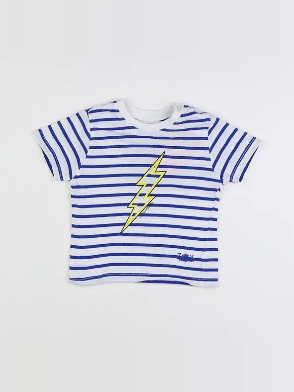 Zadig & Voltaire - tee-shirt bleu, blanc - 6 mois