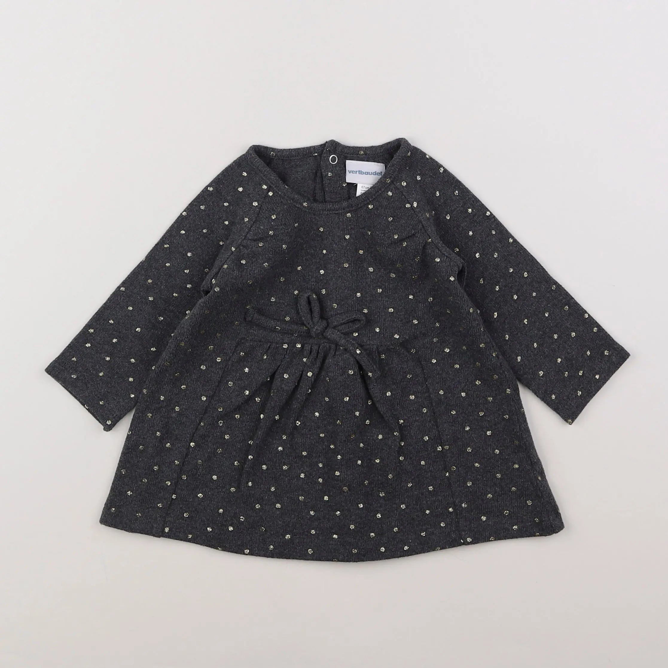 Vertbaudet - robe gris - 6 mois