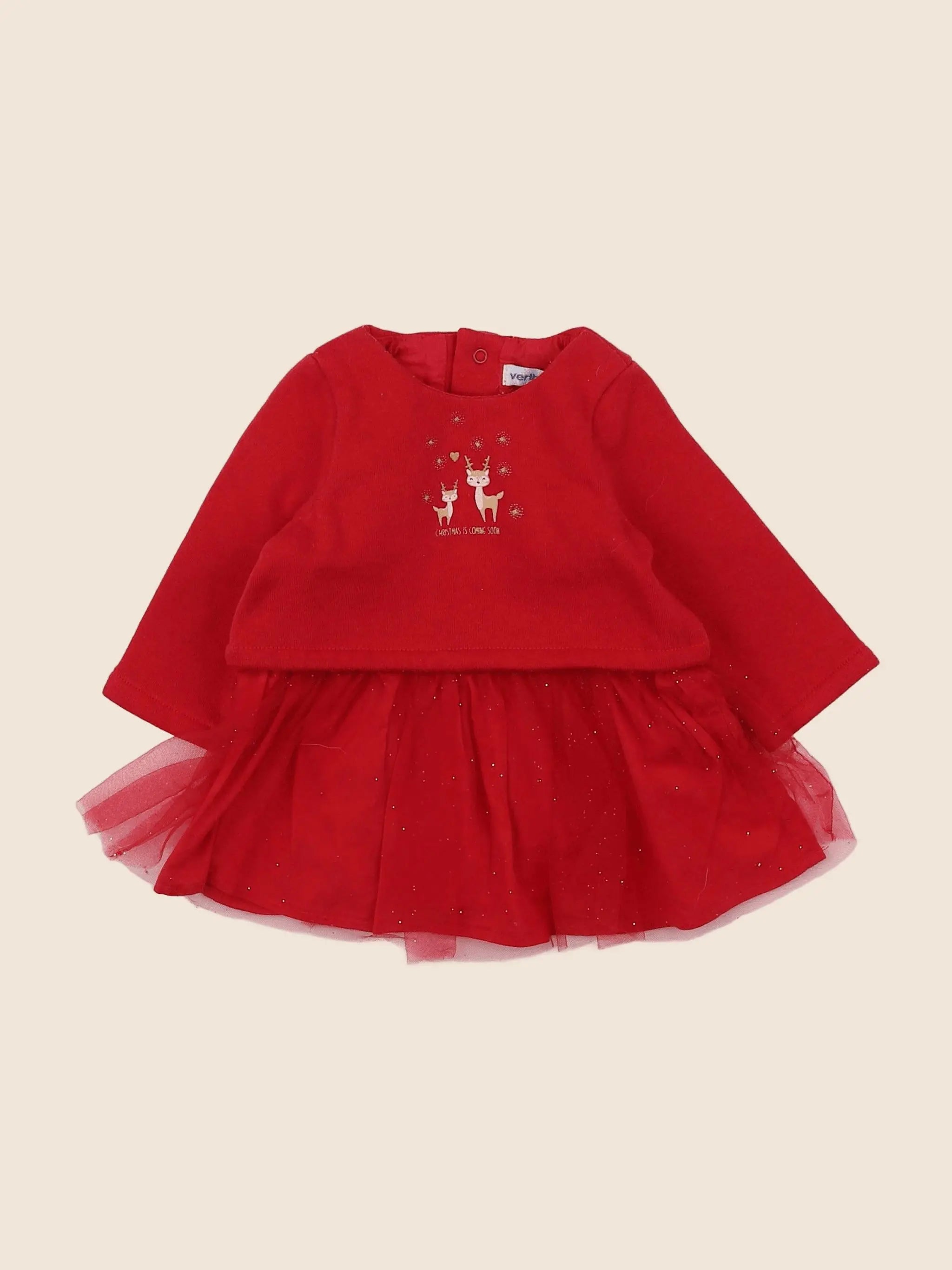 Vertbaudet - robe rouge - 3 mois