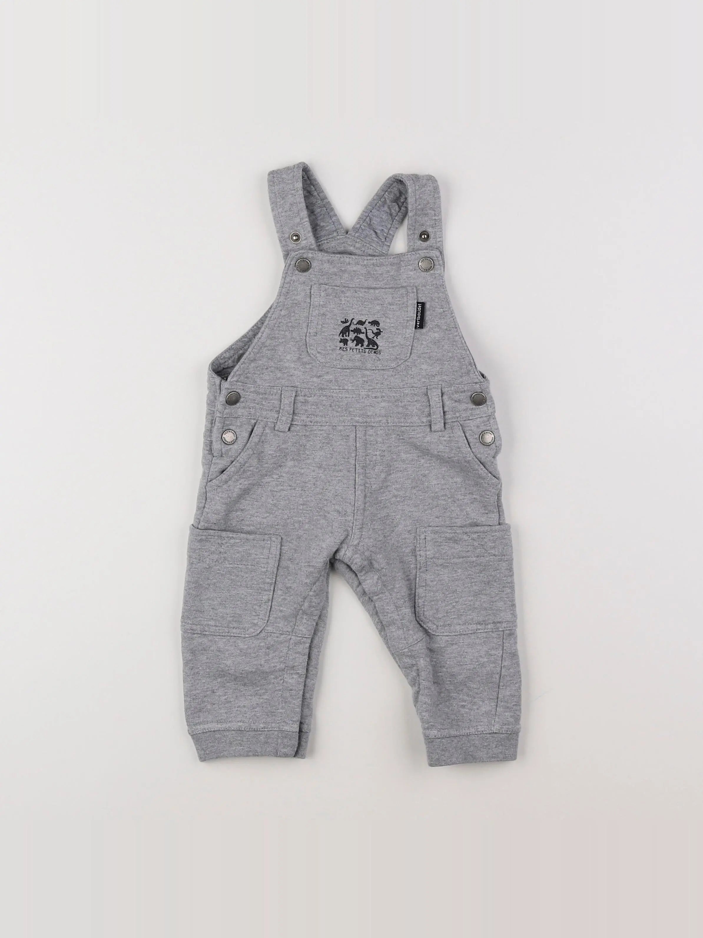 Vertbaudet - salopette gris - 6/9 mois