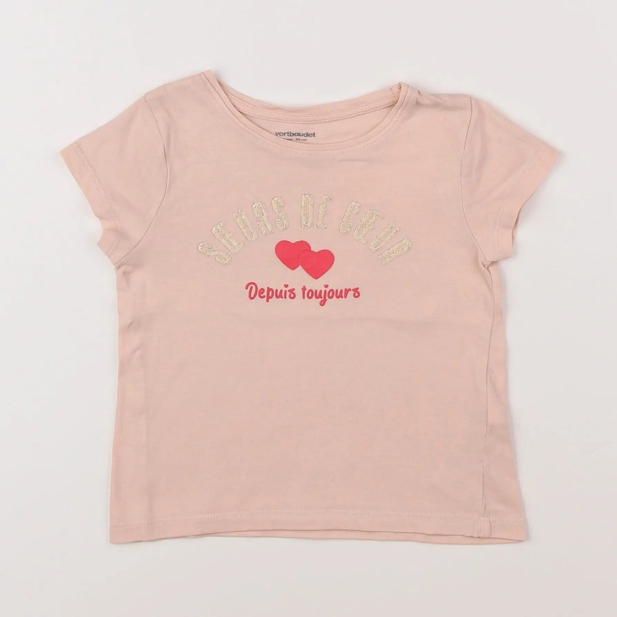 Vertbaudet - tee-shirt rose - 2 ans