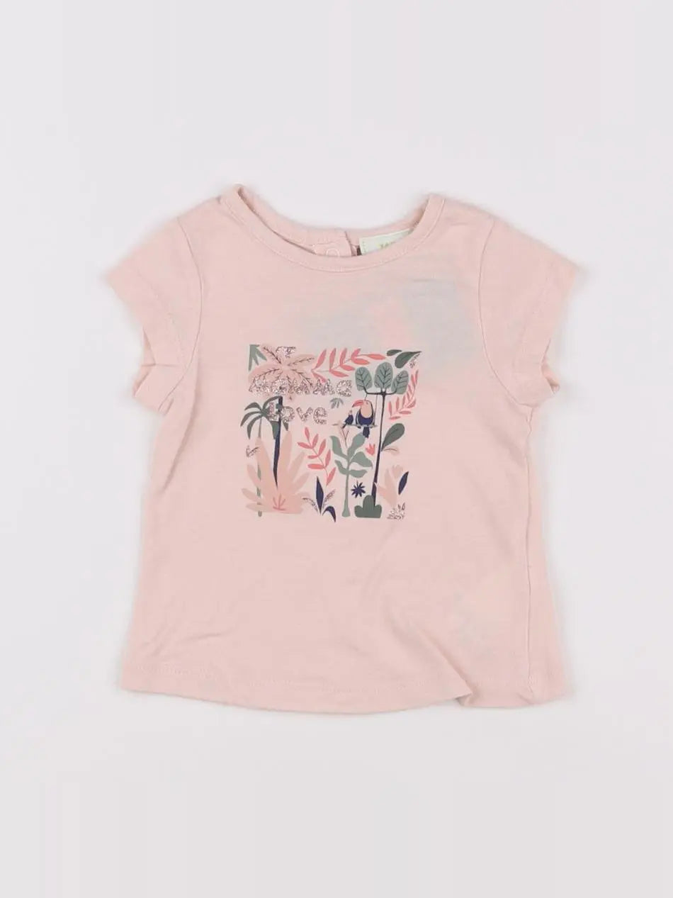 Tape à l'oeil - tee-shirt rose - 3 mois