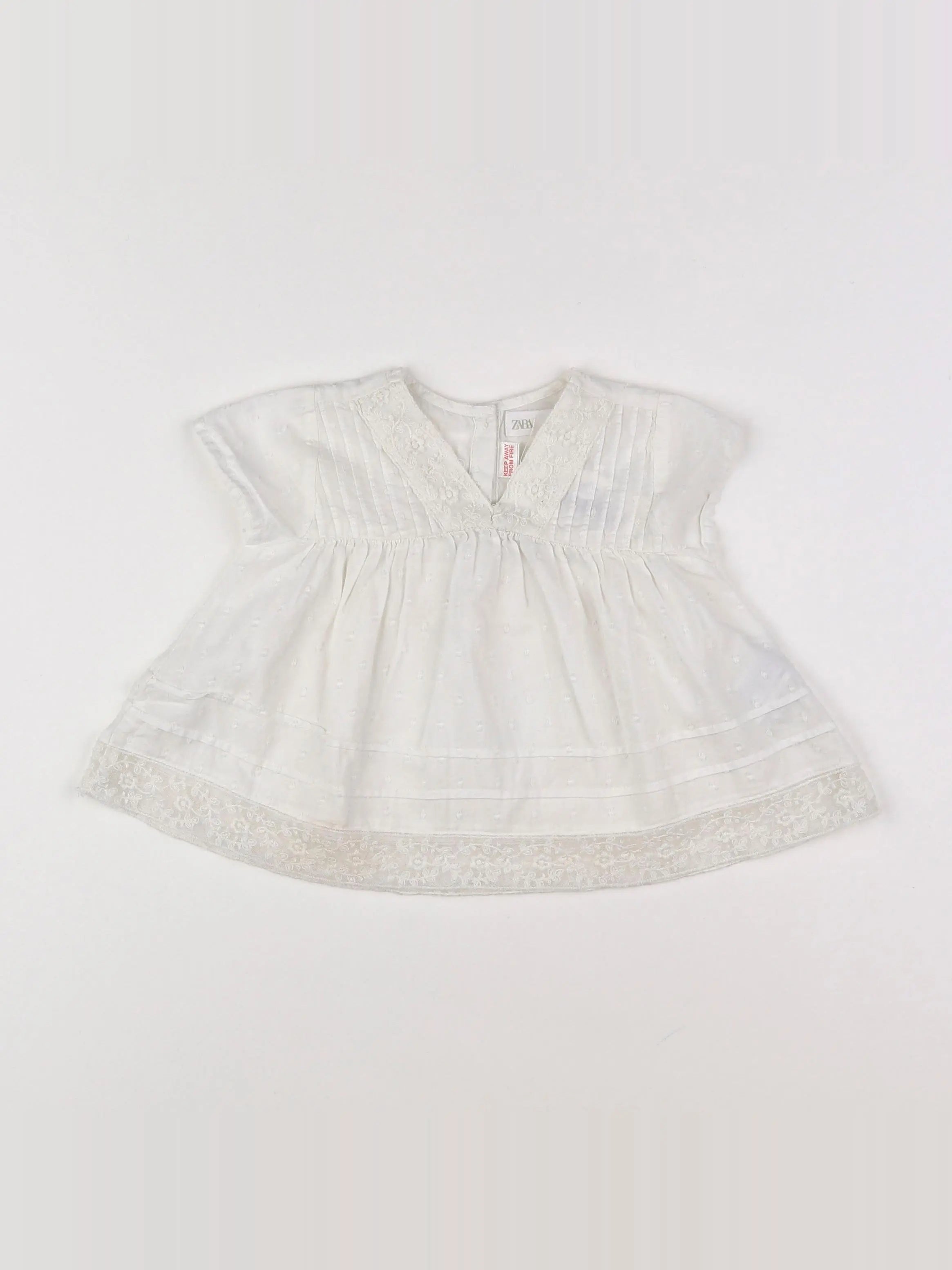 Zara - blouse blanc - 9/12 mois