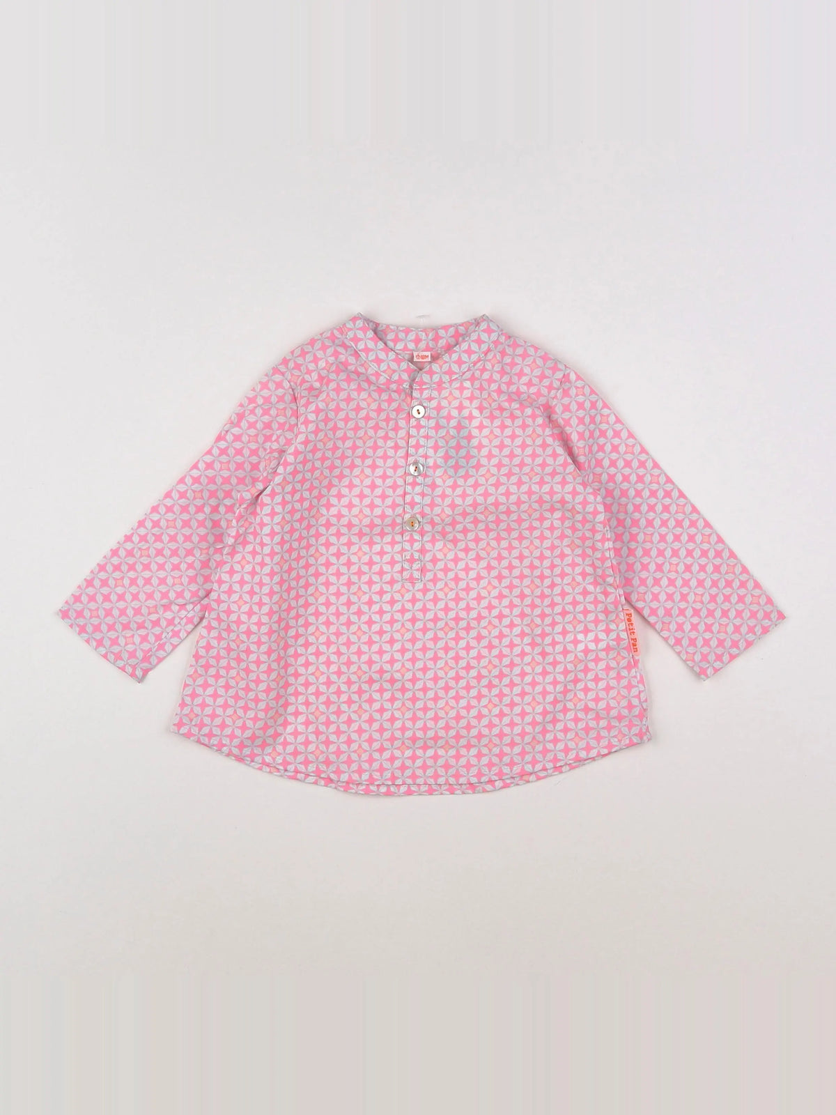Petit Pan - chemise rose - 12/18 mois