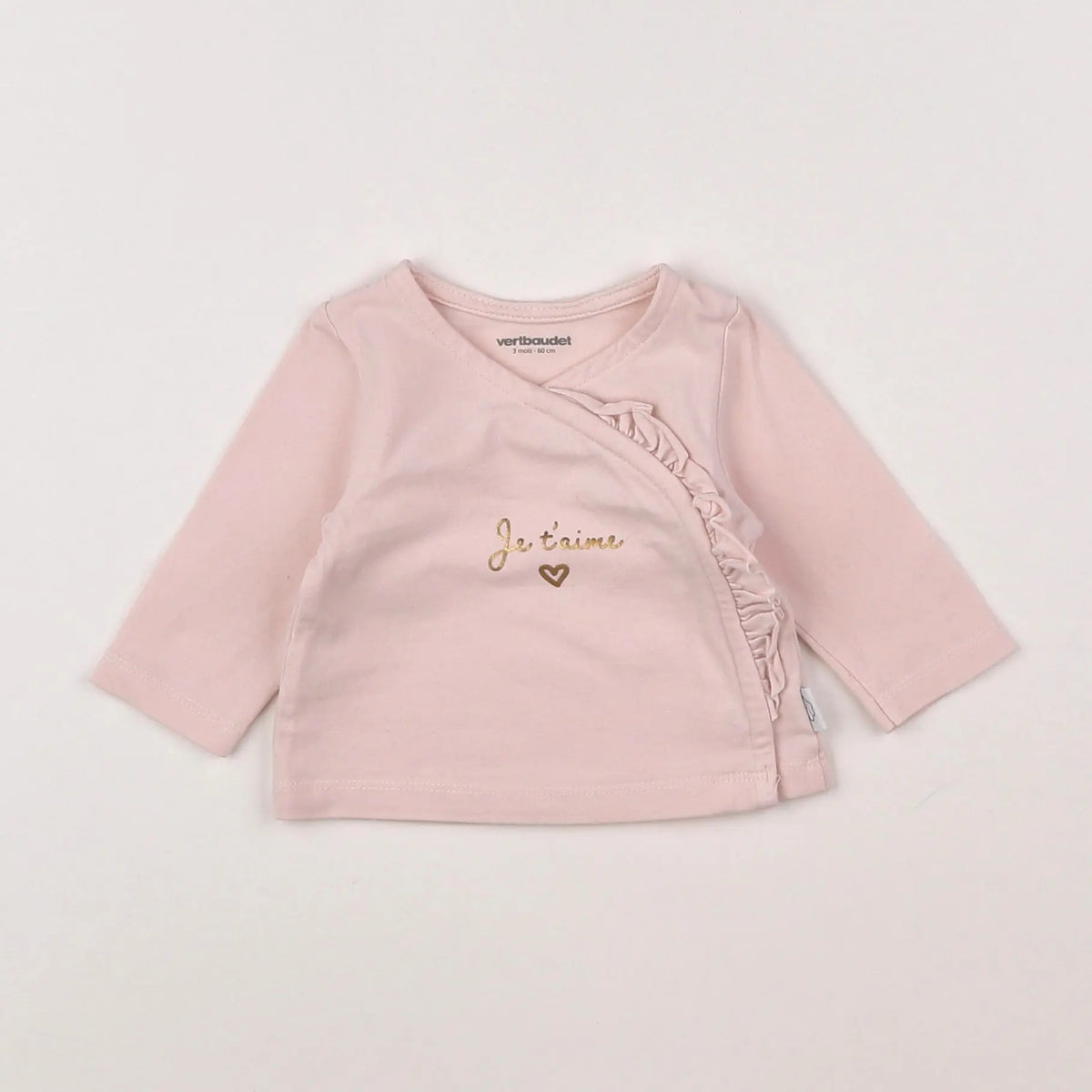 Vertbaudet - tee-shirt rose - 3 mois