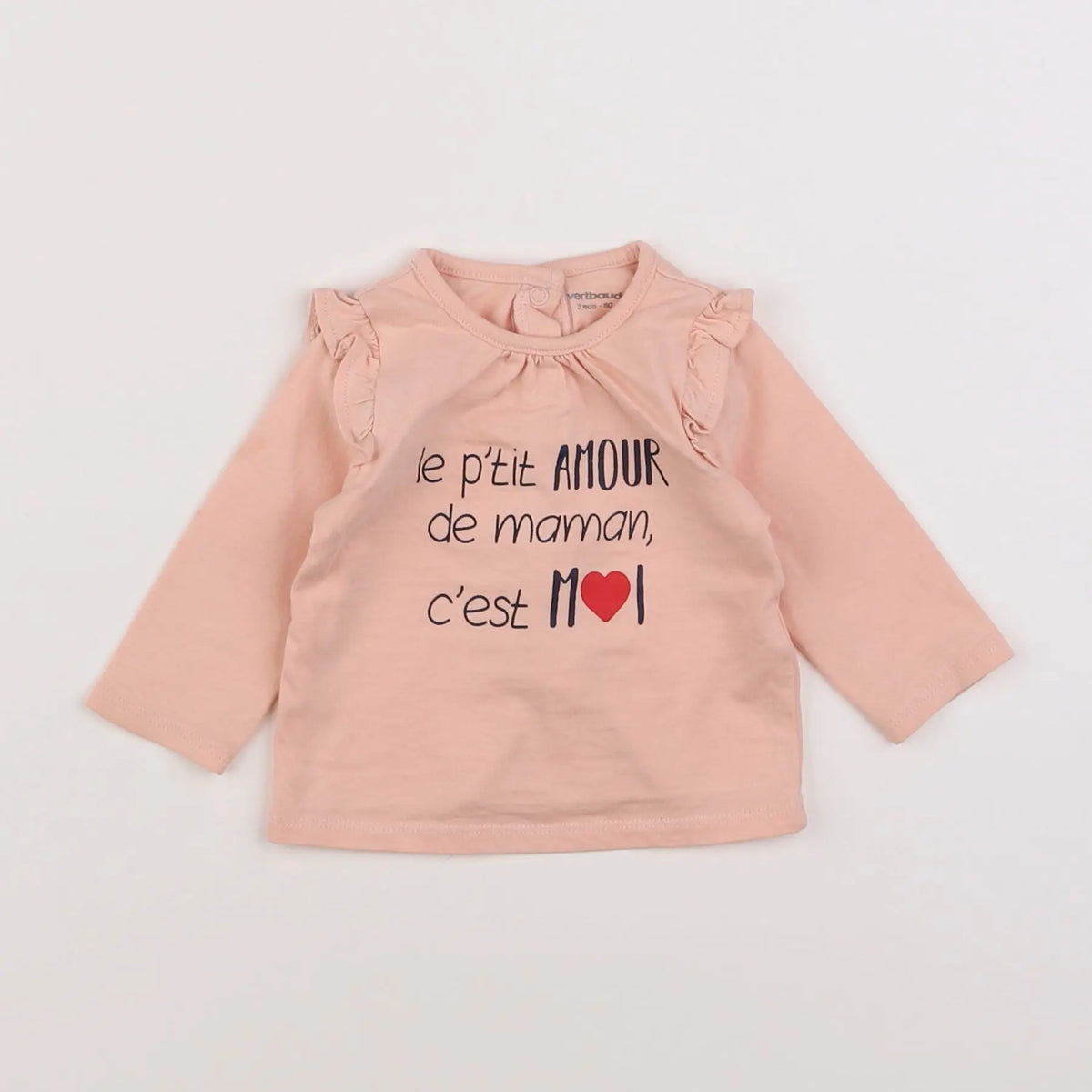 Vertbaudet - tee-shirt rose - 3 mois