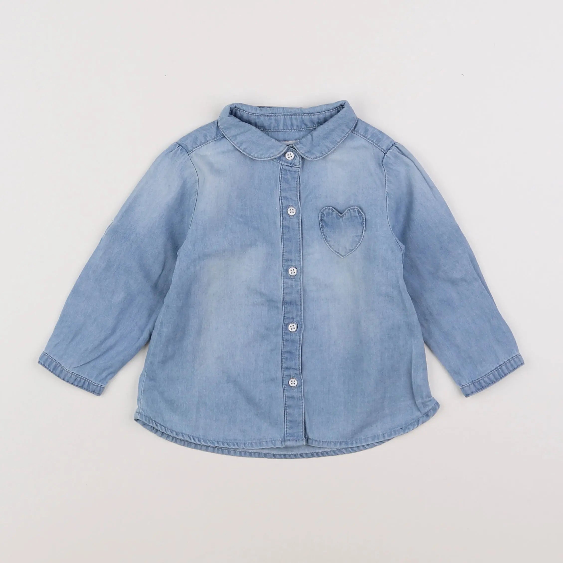 Vertbaudet - chemise bleu - 12 mois