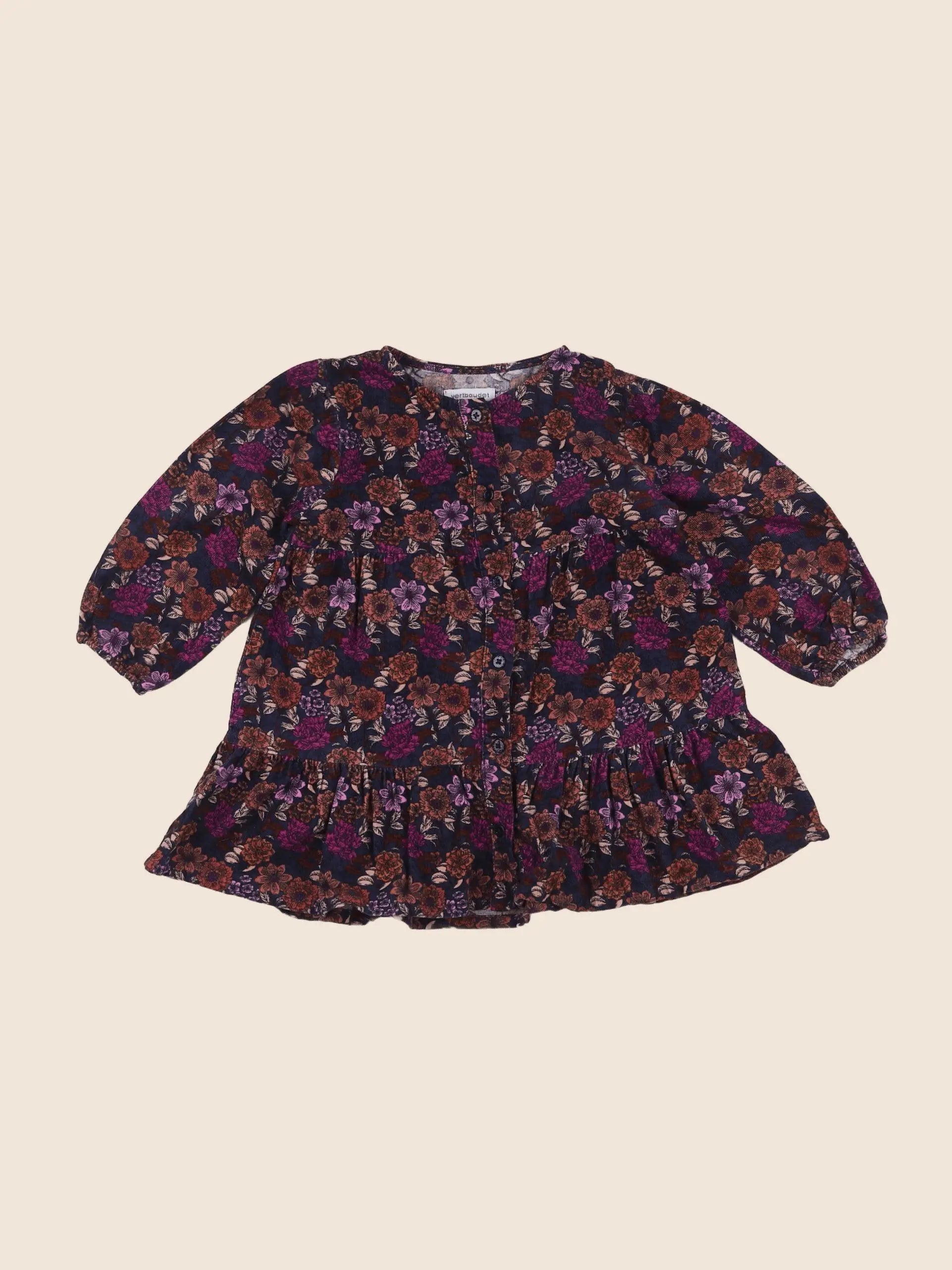 Vertbaudet - robe violet, bleu - 2 ans