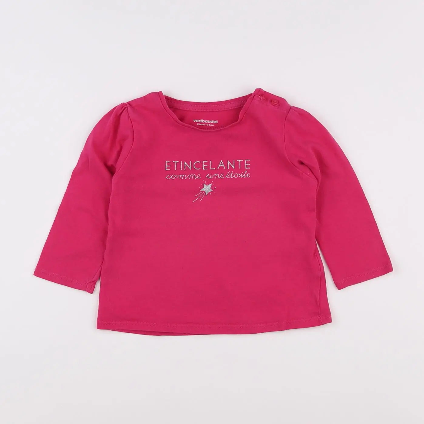 Vertbaudet - tee-shirt rose - 12 mois